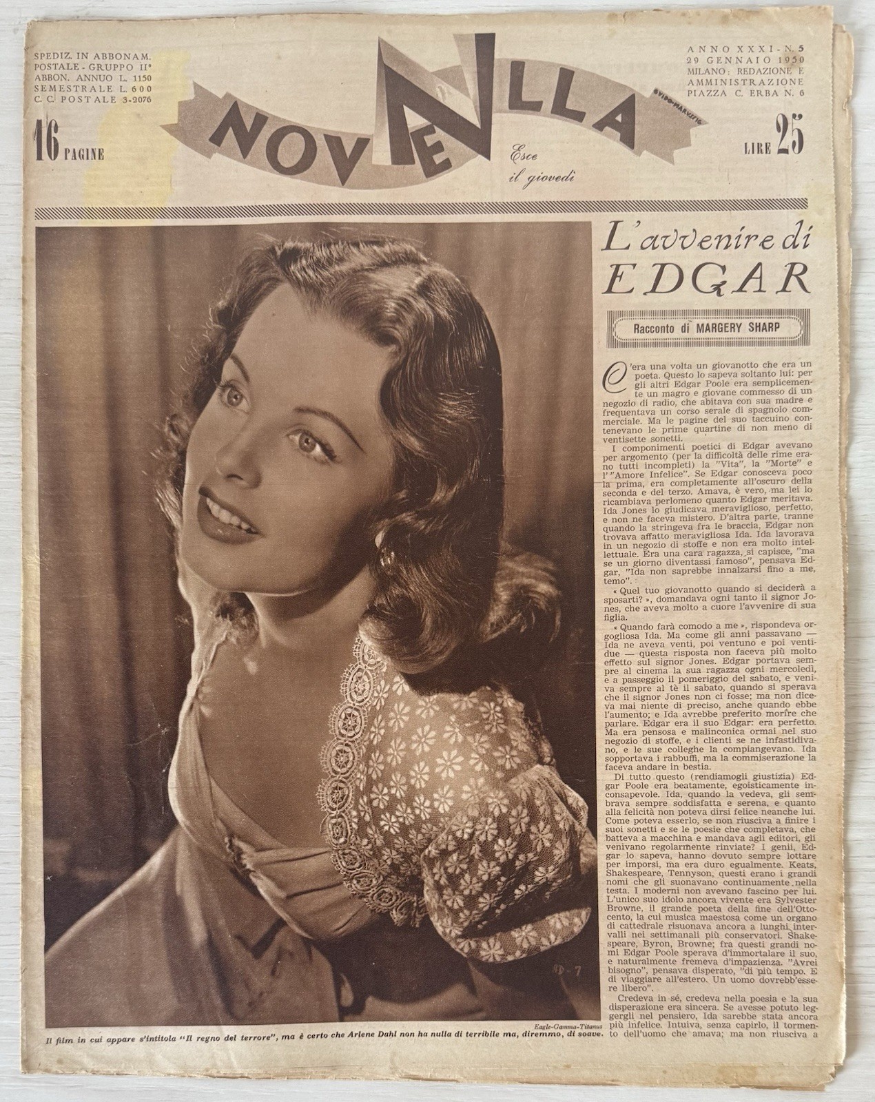 NEWS women’s literary magazine rizzoli No.5 1950 year XXXI arlene dohl