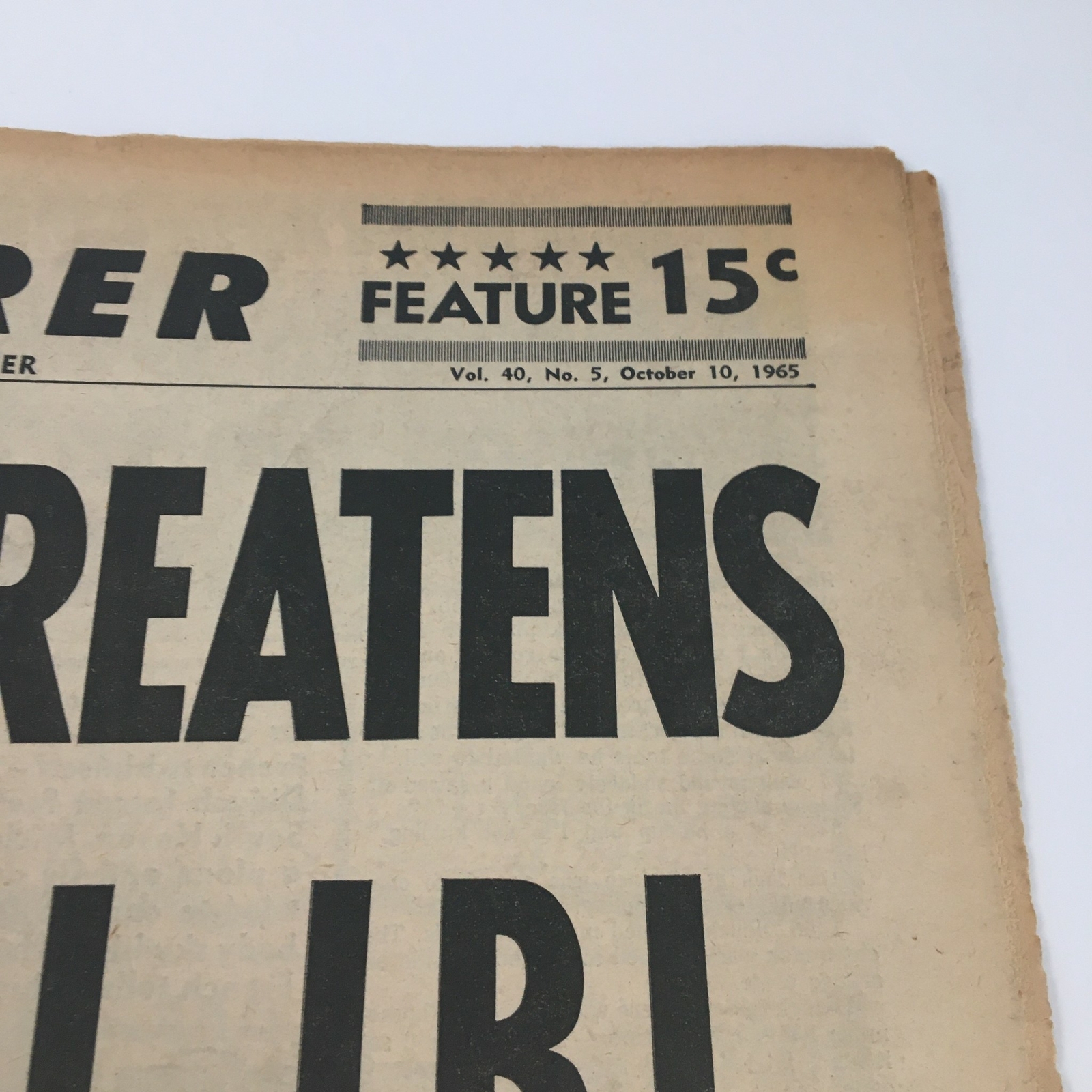 National Enquirer Paper October 10 1965 Robert Meunier and Lyndon B. Johnson