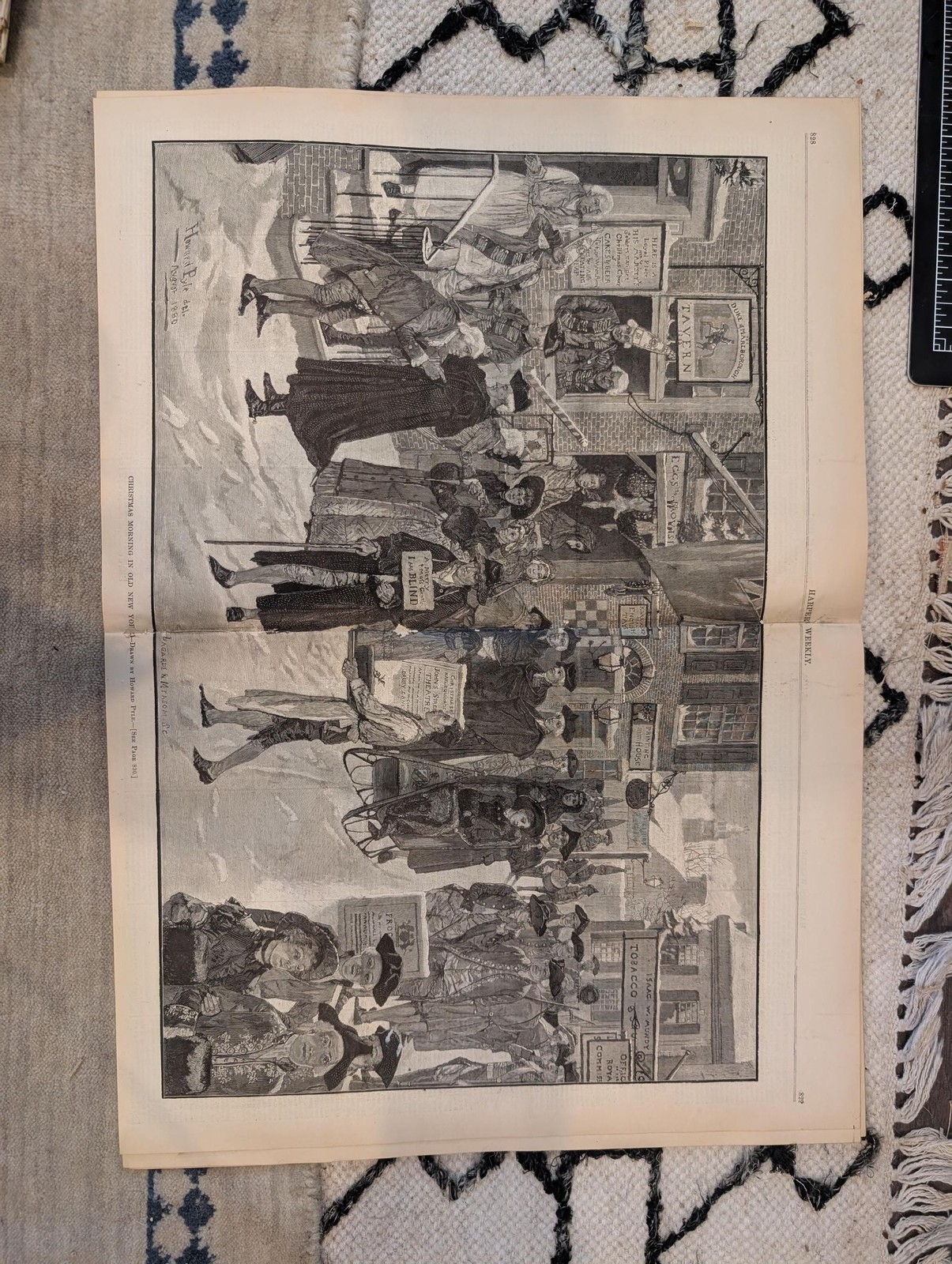 1880 Christmas Morning Old New York, Silver Standard — Harpers Weekly — Dec 25