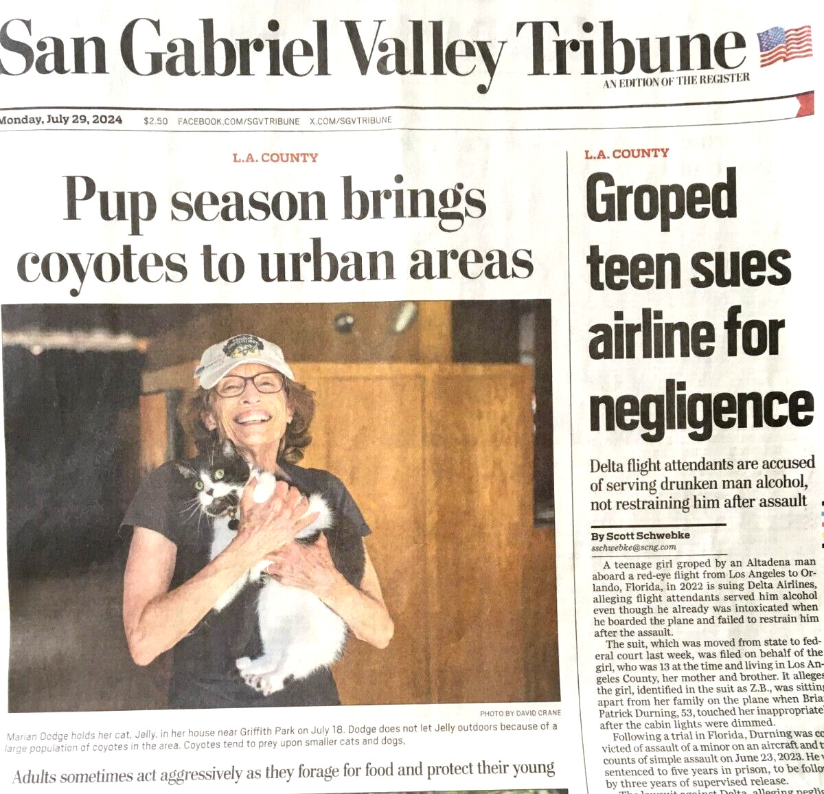 SAN GABRIEL VALLEY TRIBUNE July 29, 2024 PARIS OLYMPICS Trump Assassination Try