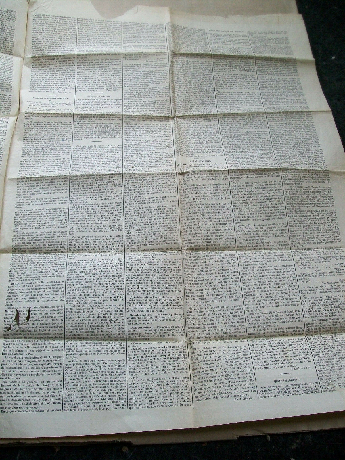 France Germany Strasbourg Strassburg Feb 1869 newspaper Le Courrier Du Bas-Rhin