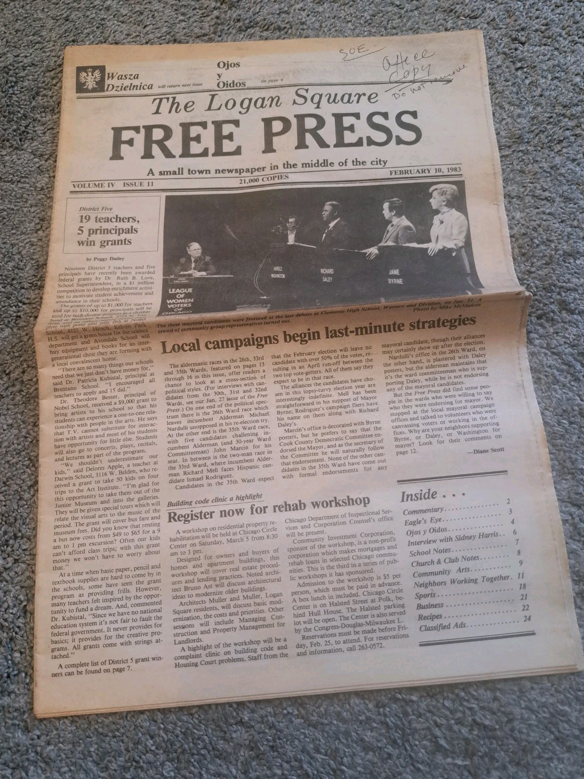 February 10 1983 Logan Square Free Press Newspaper Chicago