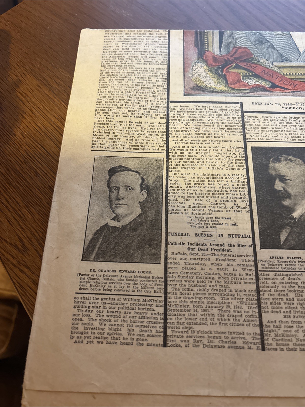 Newspaper President McKinley Burial 9/21 1901Utica Saturday Globe Auburn Edition