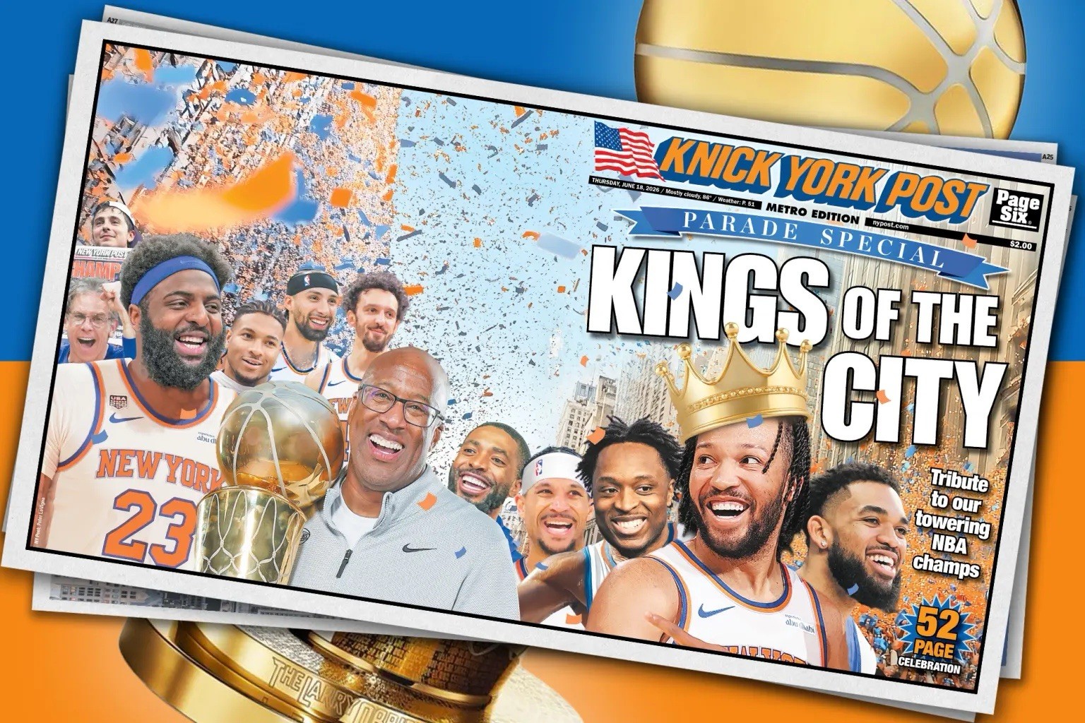 ? NEW YORK POST JUNE 18 2026 KNICKS KINGS OF THE CITY NEWSPAPER CHAMPIONS ?