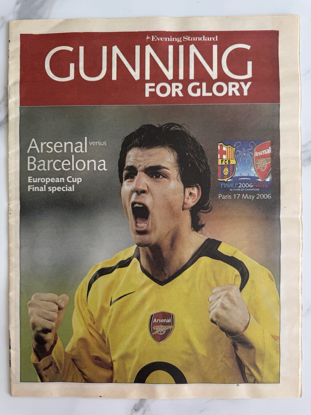 ARSENAL BARCELONA CHAMPIONS LEAGUE FOOTBALL UK NEWSPAPER PULLOUT 2006