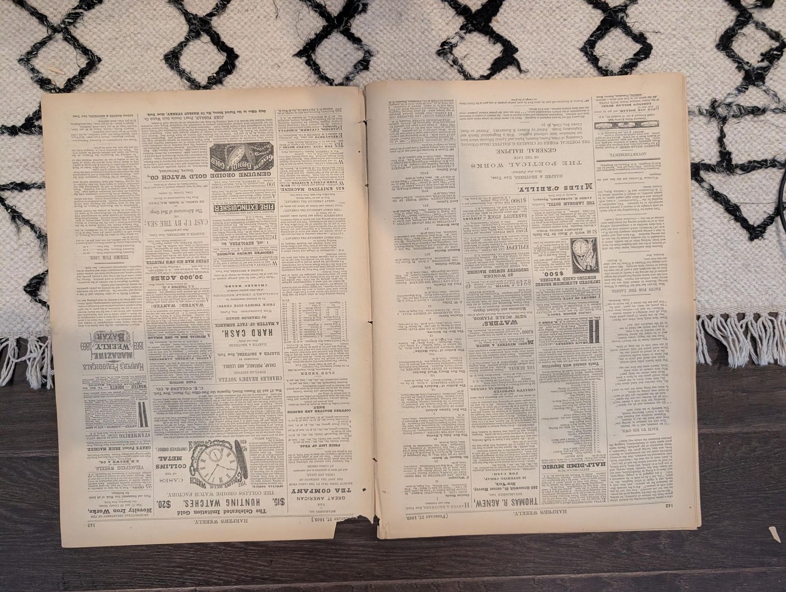 Feb 27 1869 Harpers Weekly, Washington Resigning Commission, Union Pacific RR