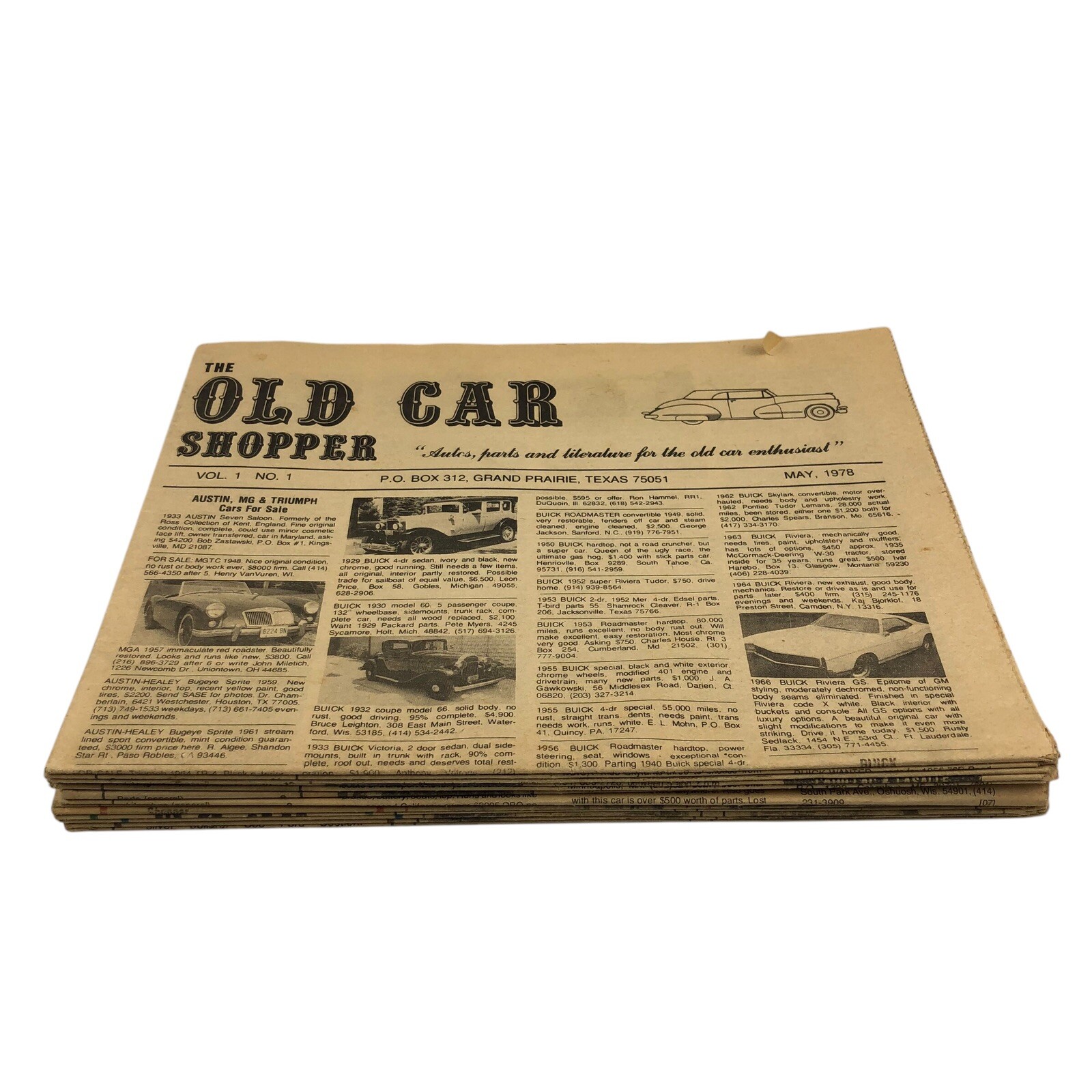Vintage First 13 Issues The Old Car Shopper May 1978 – May 1979 Car Enthusiasts