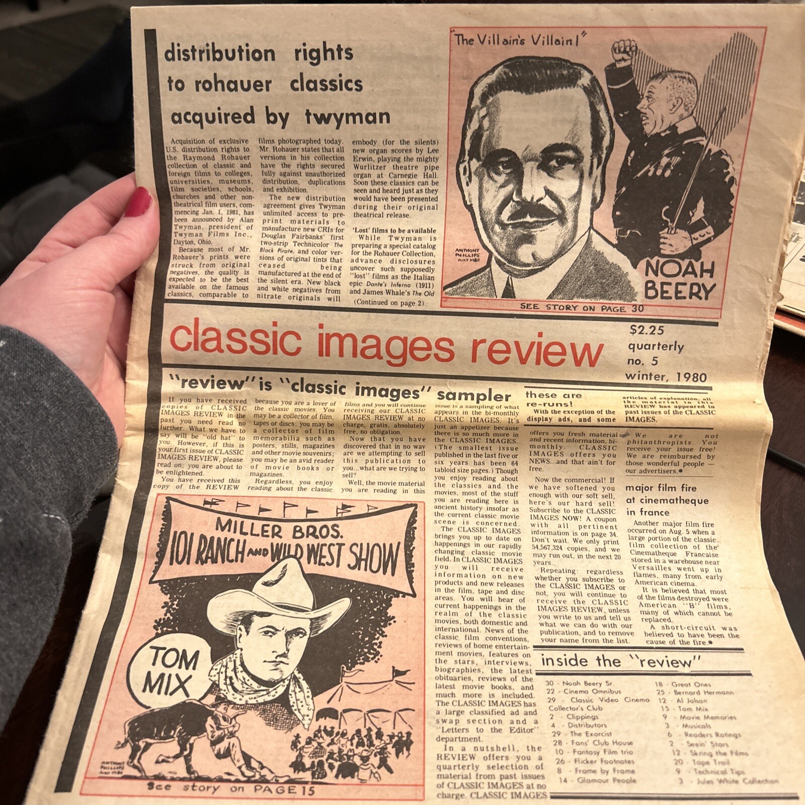 Classic Images Newspaper Number 5 Winter 1980–Harold Lloyd, Al Jolson, Tom Mix