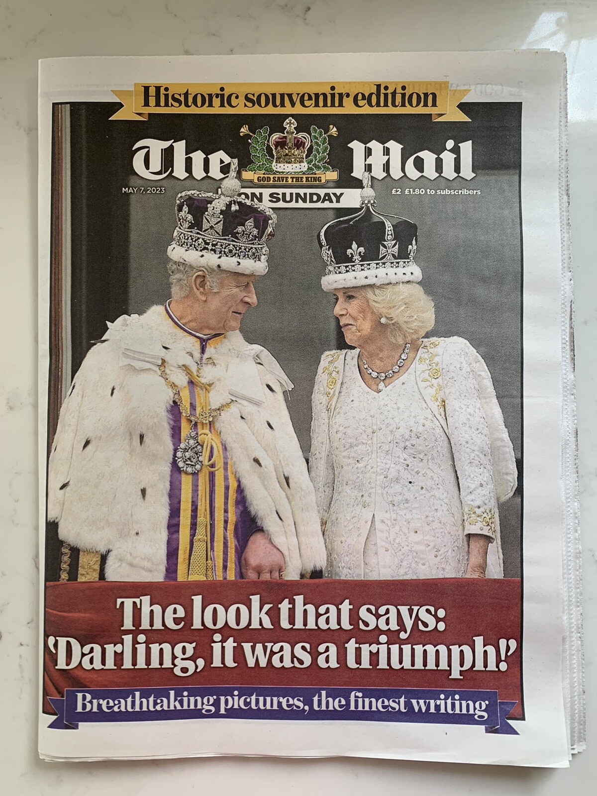 KING CHARLES III ROYAL FAMILY CORONATION UK MAIL ON SUNDAY NEWSPAPER 7 MAY 2023