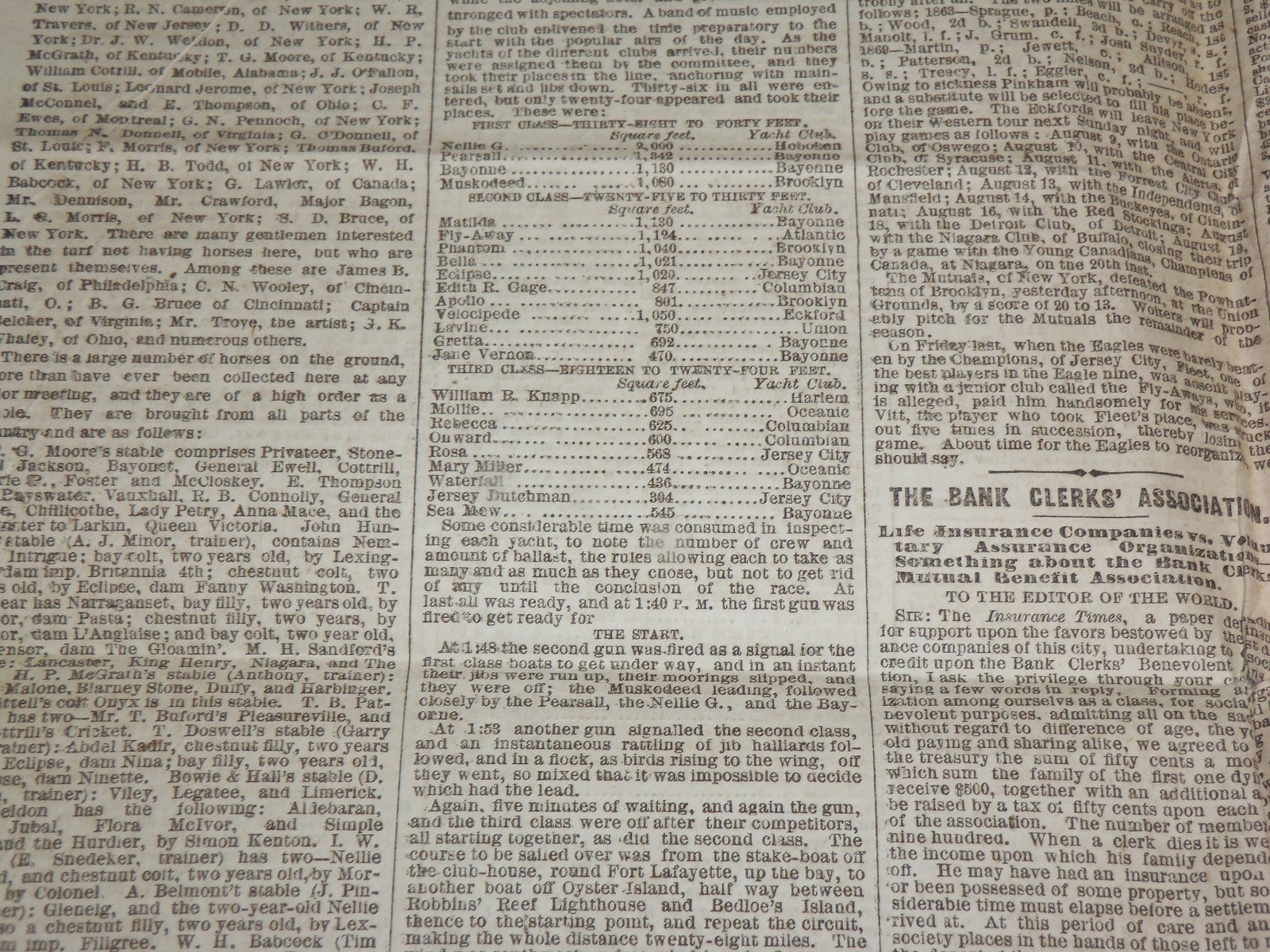 1869 AUGUST 4 THE NEW YORK WORLD NEWSPAPER – BASEBALL COVERAGE – NP 5233