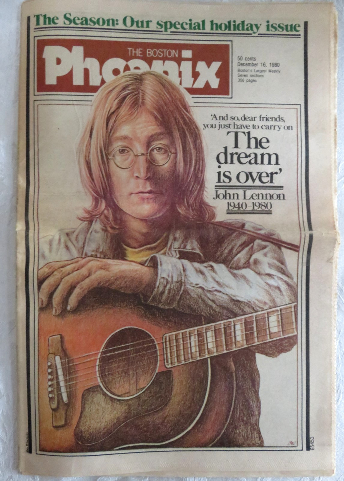 THE BOSTON PHOENIX DEC. 16, 1980, SECTION 1 ONLY ~ JOHN LENNON/WATER WAR/ADS