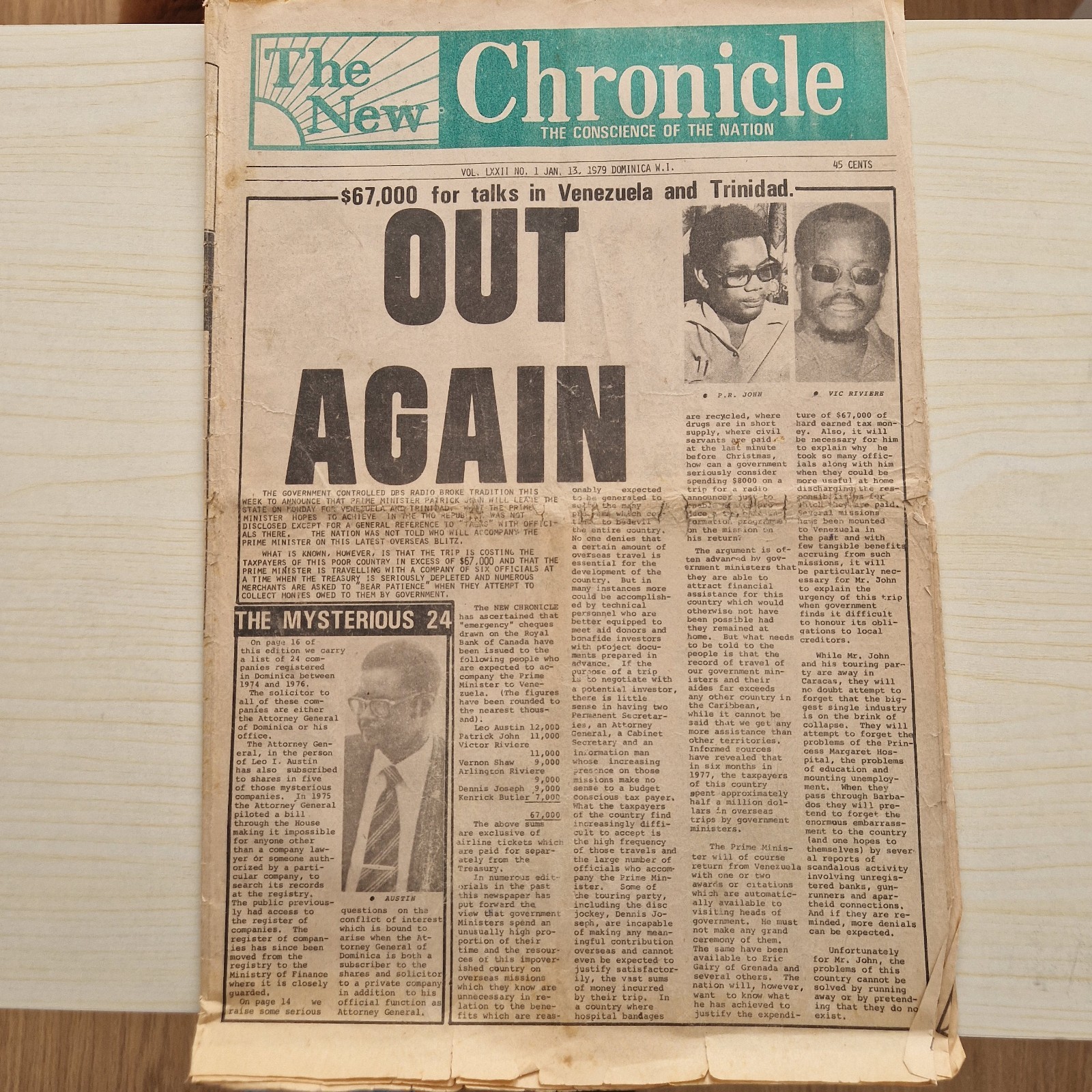 Vintage – The New Chronicle Dominica Newspaper – 13th January 1979