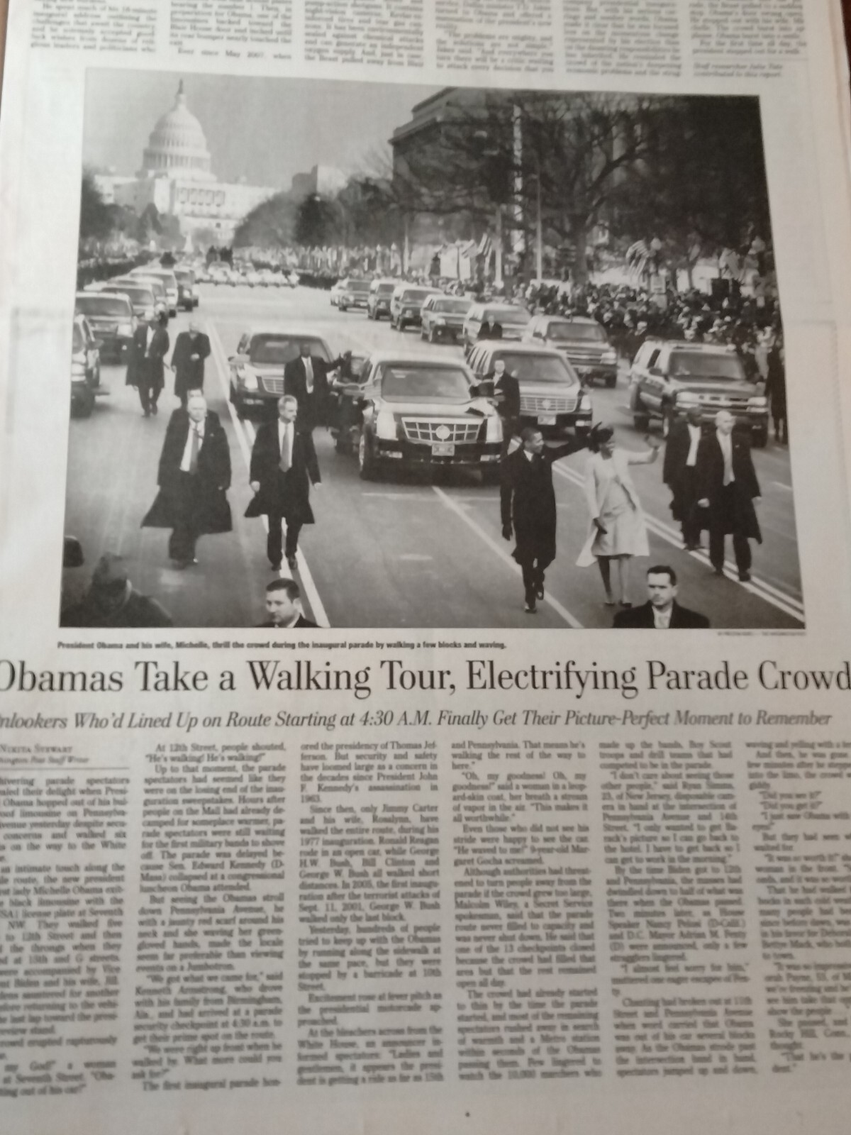 Newspapers- PRESIDENT OBAMA HUGE CROWDS WITNESS OATH, COMMEMORATIVE EDITION