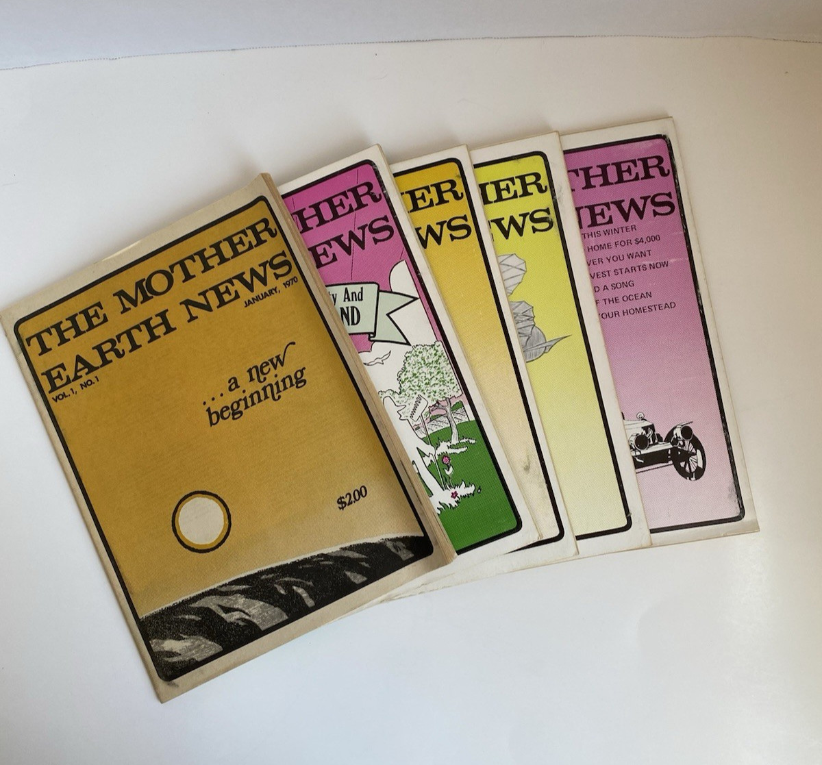 1970 THE MOTHER EARTH NEWS Original Magazines Jan-Sept 1970 First Issues 1-5