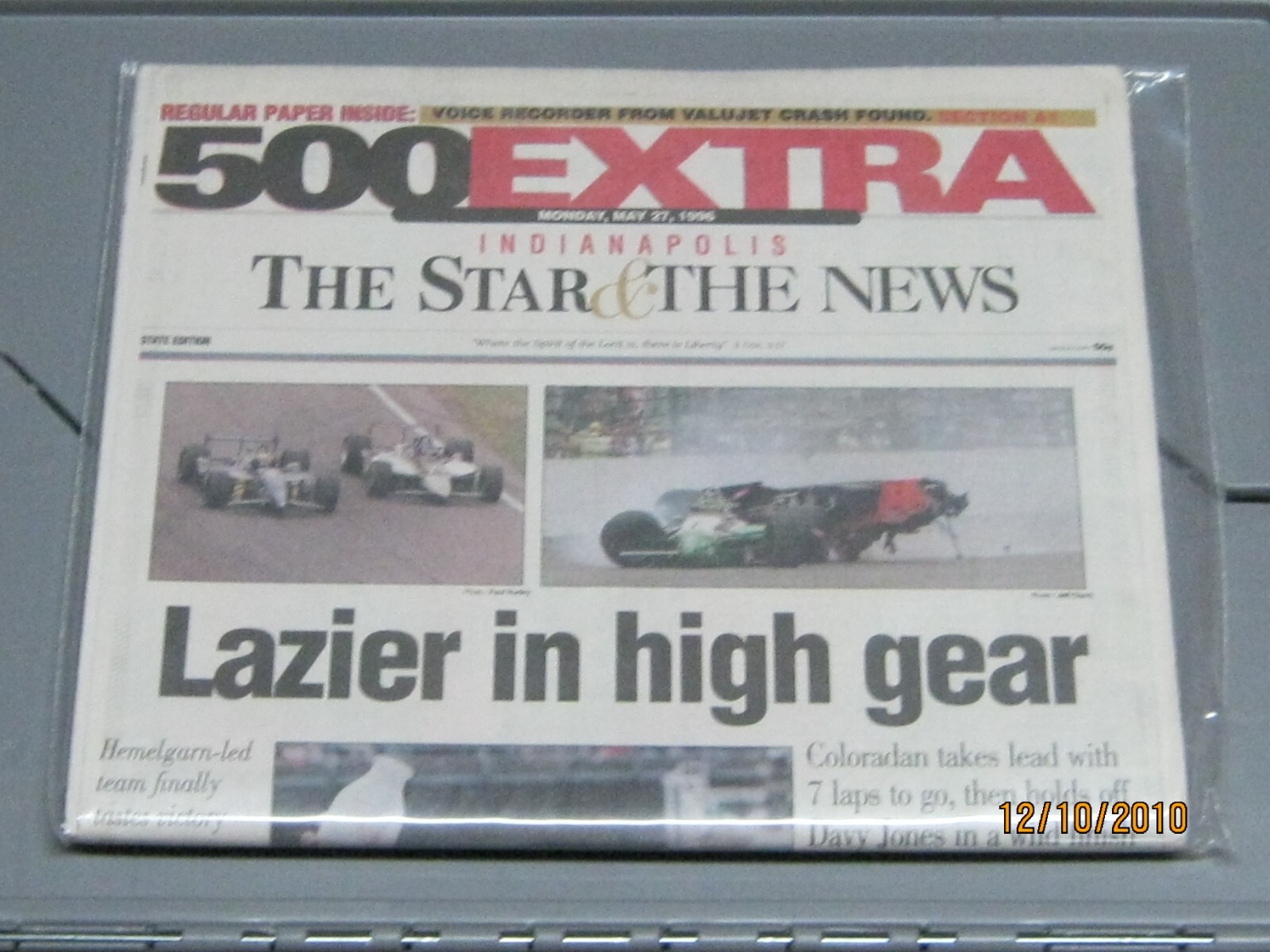 1996 Indianapolis 500 – 80th Anniversary Collectible Newspaper