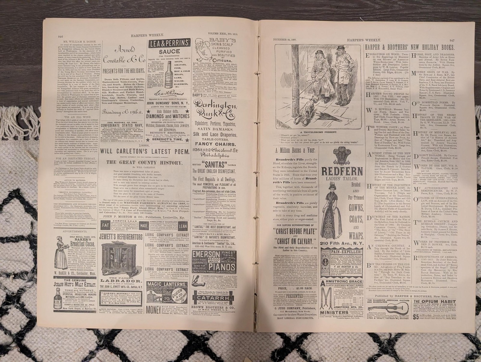 Harper’s Weekly Dec 24 1887 – Remington Canadian Mounted Police, Whittier Portra