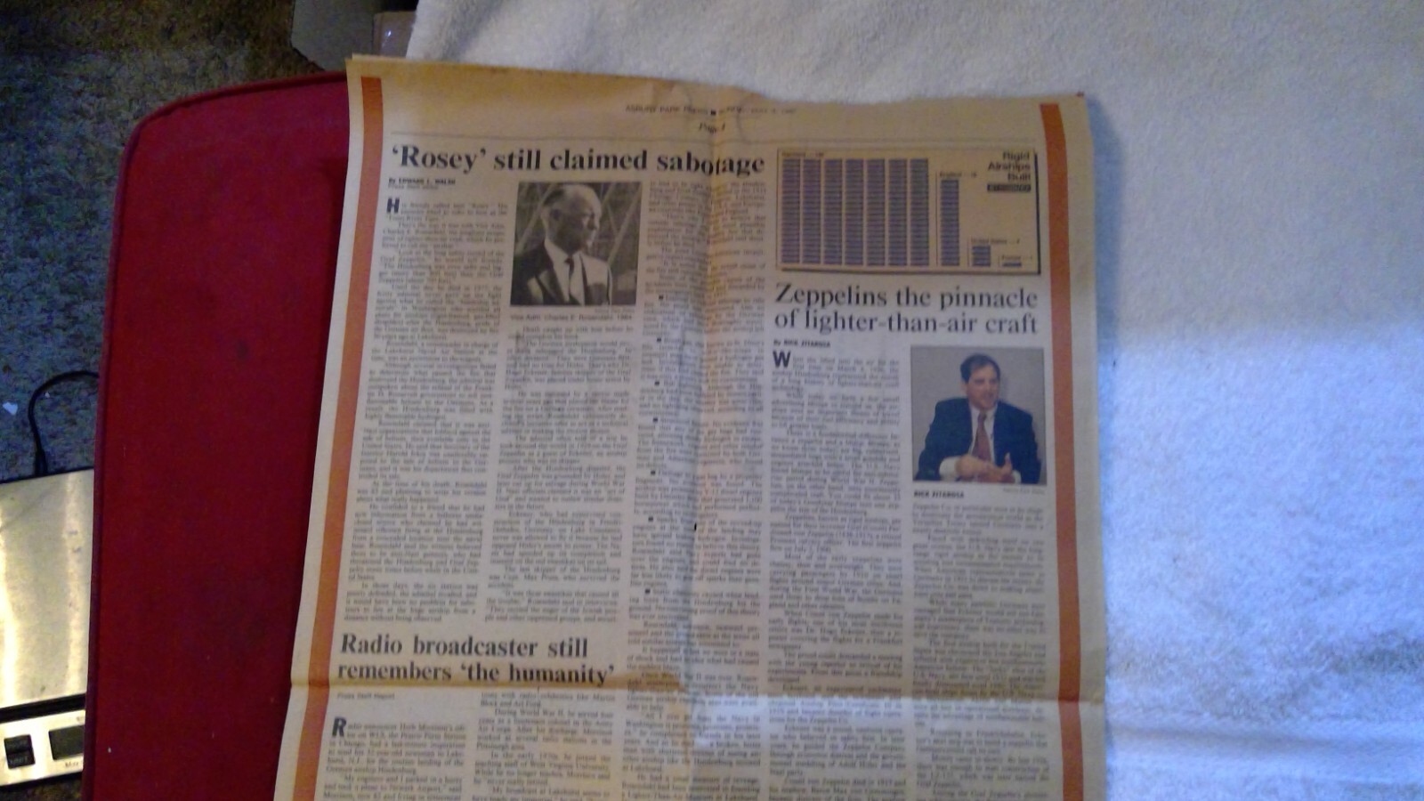 Hindenburg 1987 Commemorative Edition Newspaper, Asbury Park Press Pre-owned