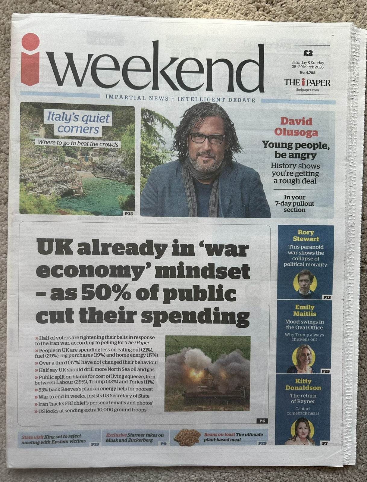 I Weekend 28th March 2026 28/3/26 David Olusoga & UK In War Economy Mindset