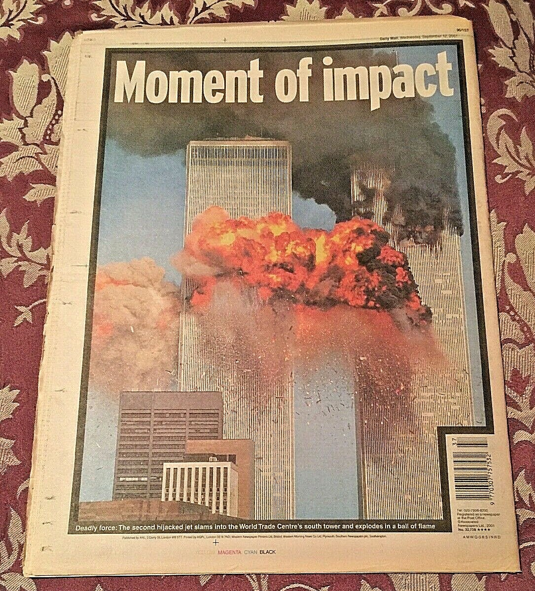 * 6 x Daily Mail Newspapers – 12th to 17th September 2001 9/11 Editions – RARE *