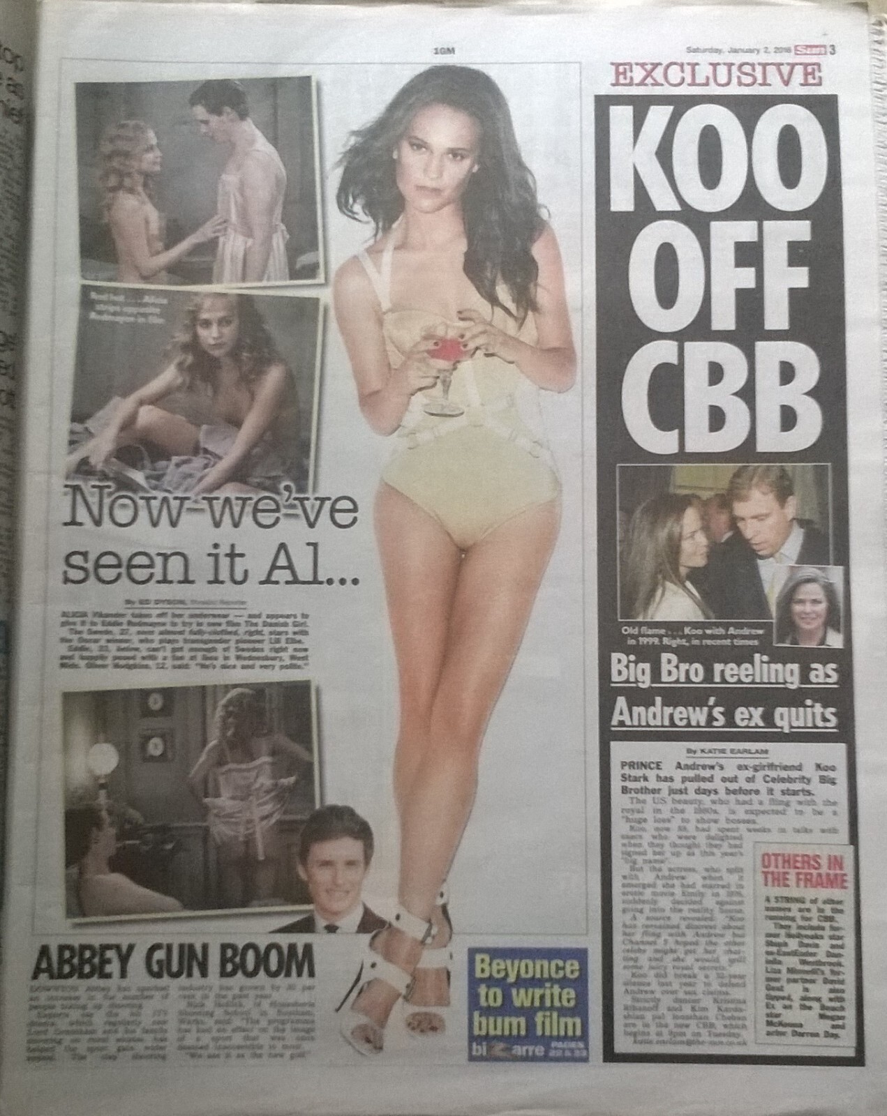 THE SUN 2 January 2016 – Alicia Viikander, Guns n’ Roses, Joe Wicks