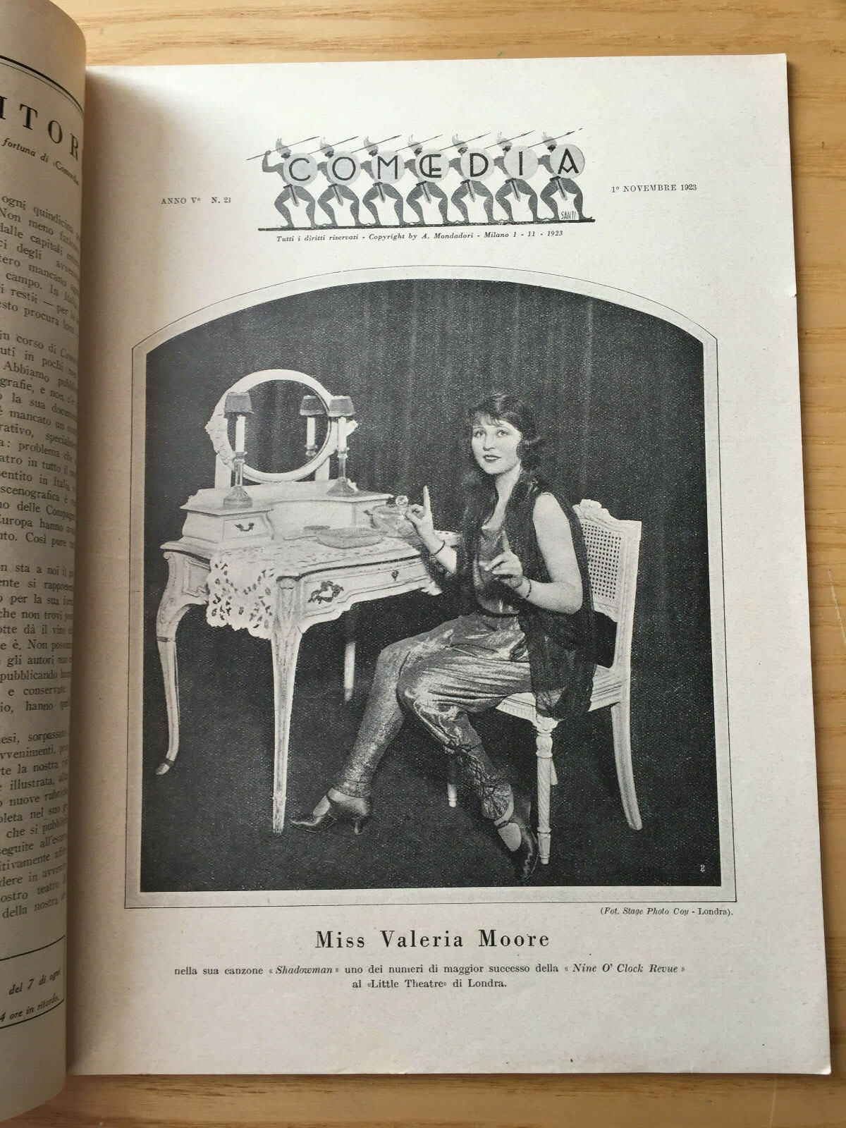 MONDADORI COMEDIA PERIODICO COMEDIA E VITA THEATRALE N 21 1923 UGO FALENA 2/19