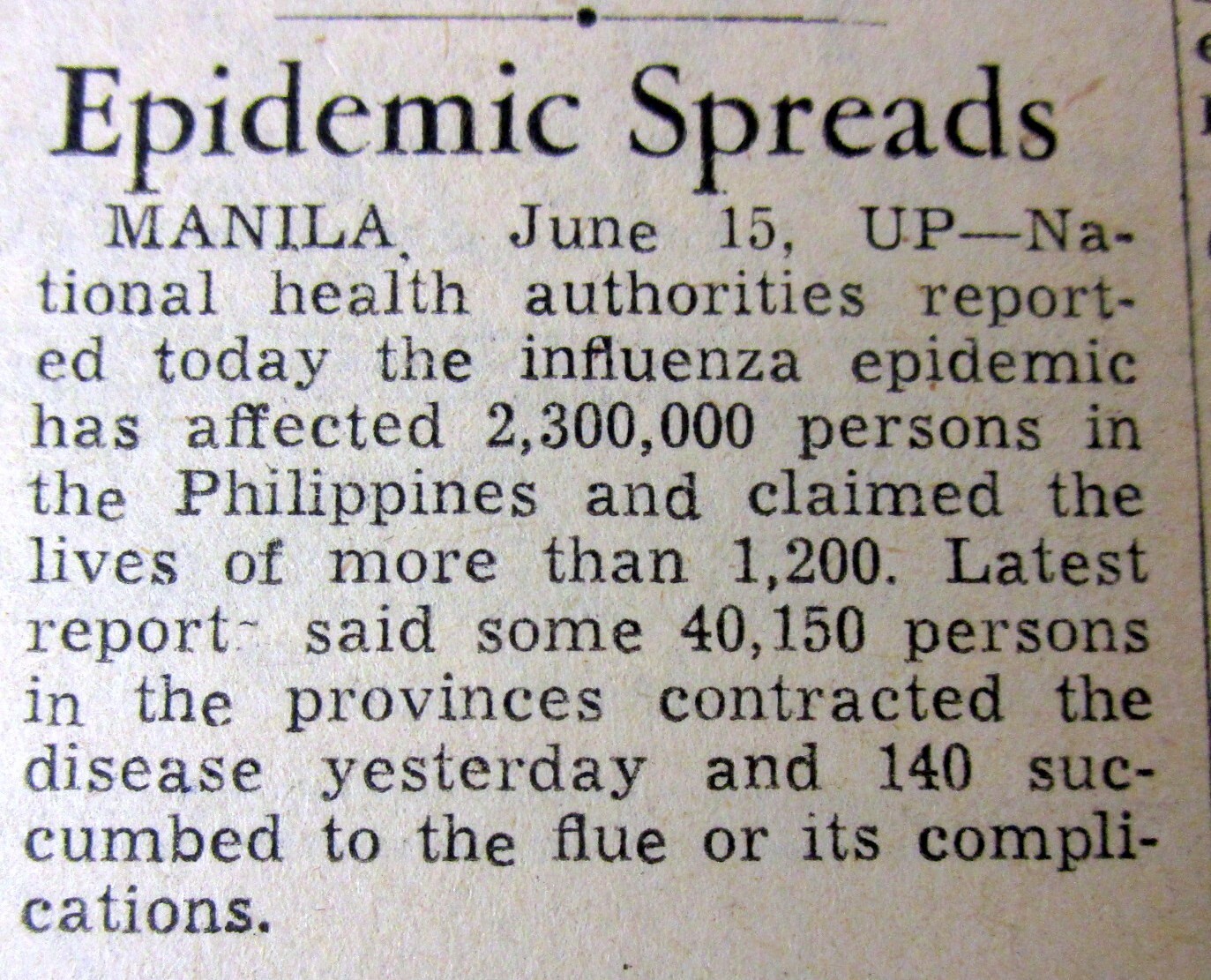 5 1957 newspapers H2N2 ASIAN FLU PANDEMIC BEGINS One of the deadliest in history