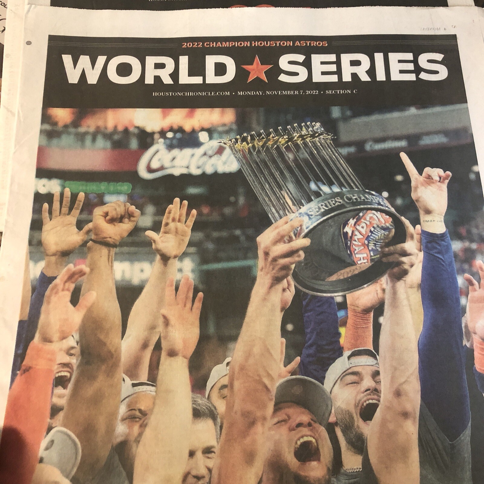 Astros 2022 World Series Houston Chronicle Lot 10/28 to 11/8