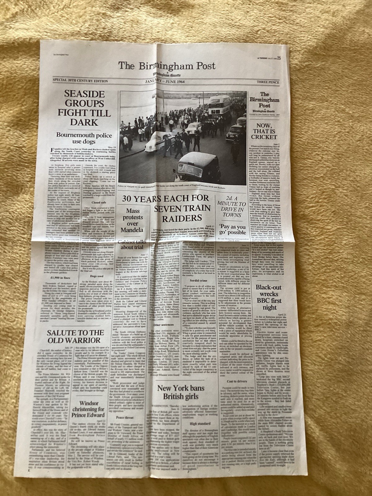 Birthday Year Newspaper Reprinted Jan To June 1964 Bham Post Mods & Rockers Clas