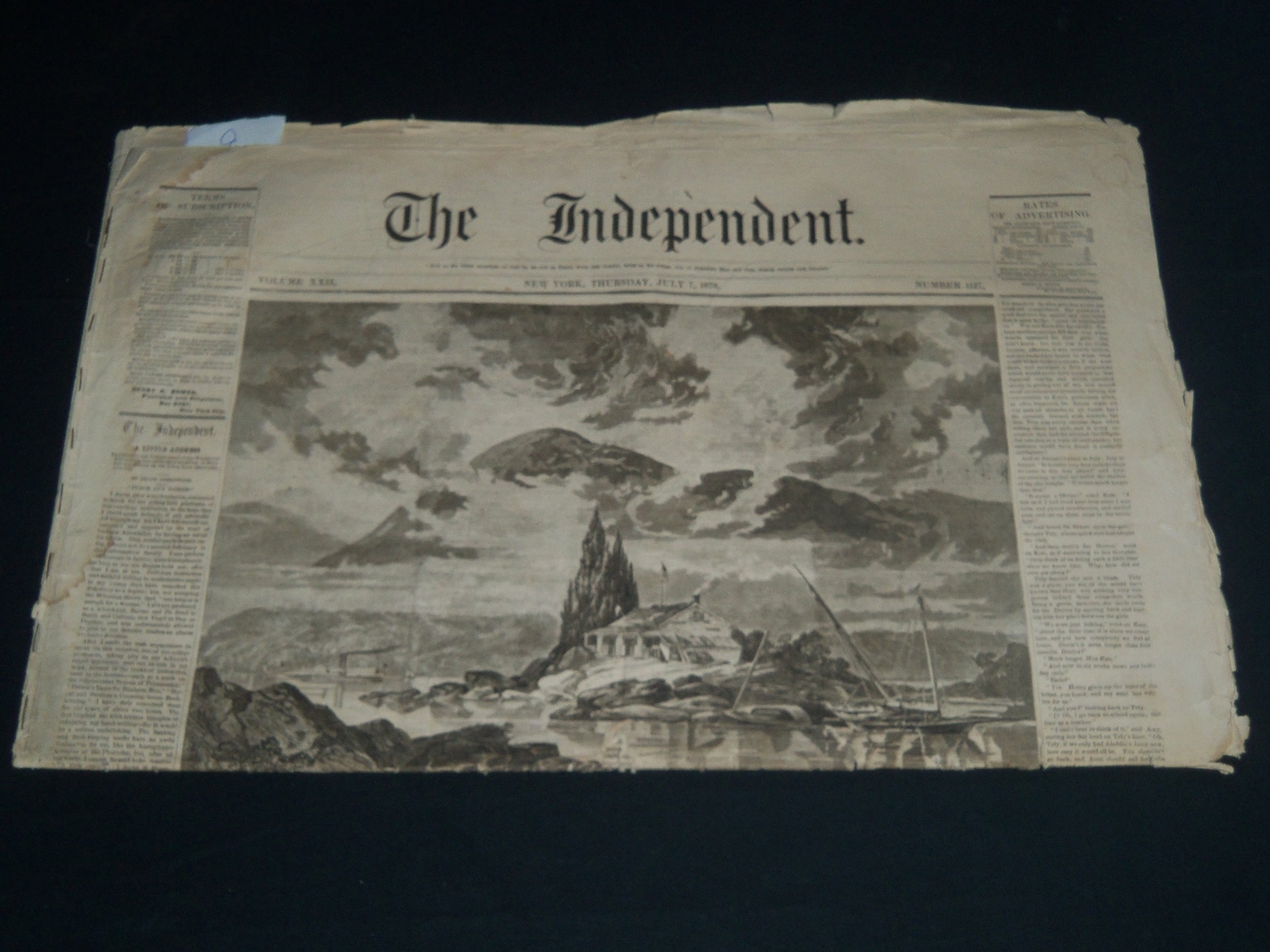 1870 JULY 7 THE INDEPENDENT NEWSPAPER – CHARLES DICKENS THE CHILDREN – NT 7624
