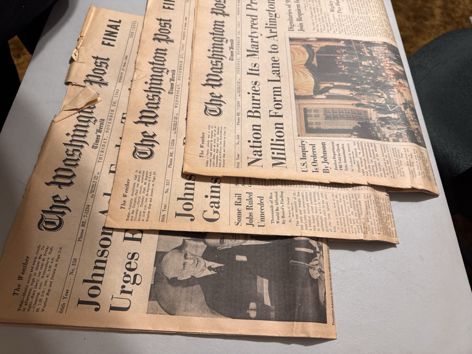 THE WASHINGTON POST-SPECIAL COMMEMORATIVE EDITION-NOV 22-28 1963 KENNEDY SHOT