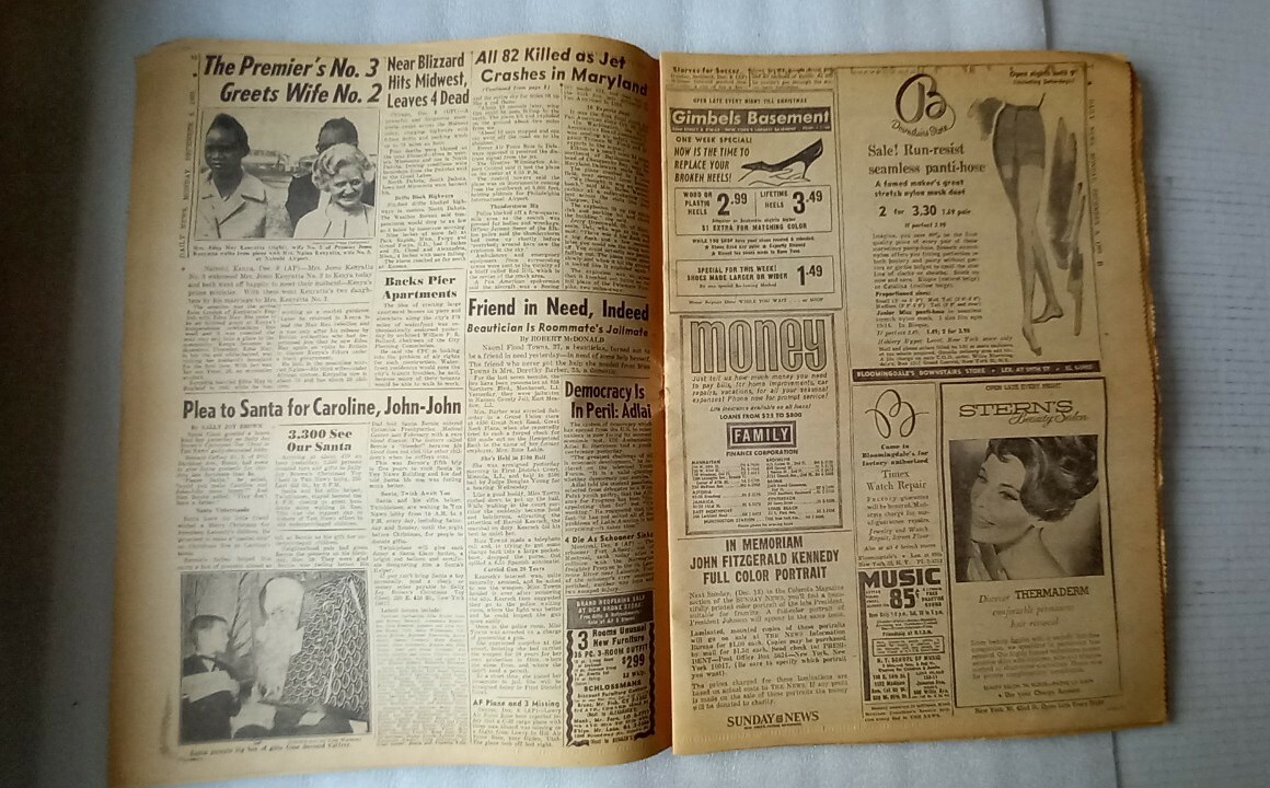 FRANK SINATRA JR KIDNAPPED December 9 1963 New York Daily News NY Newspaper