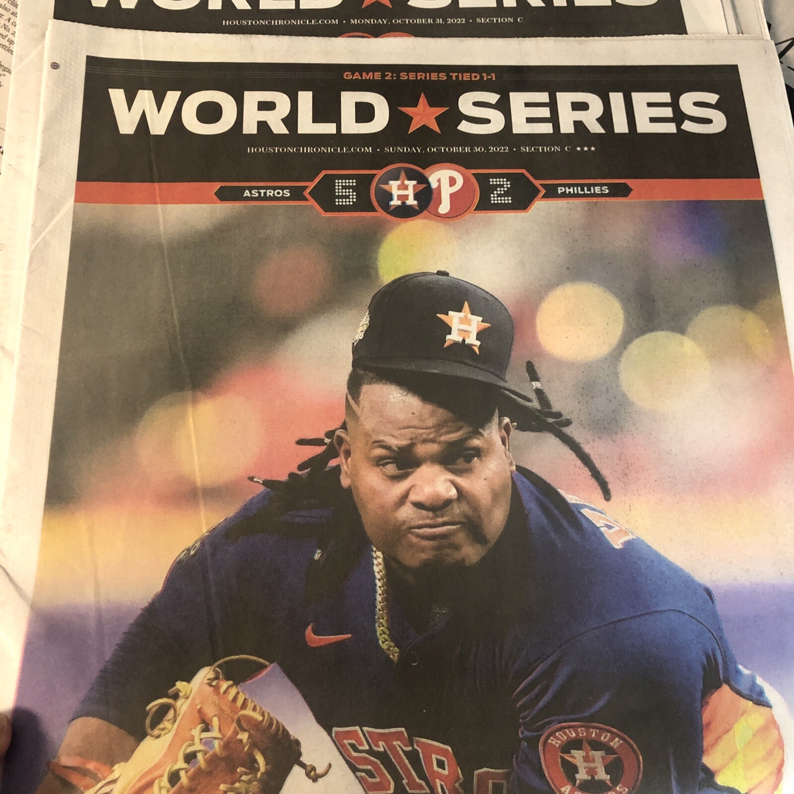 Astros 2022 World Series Houston Chronicle Lot 10/28 to 11/8