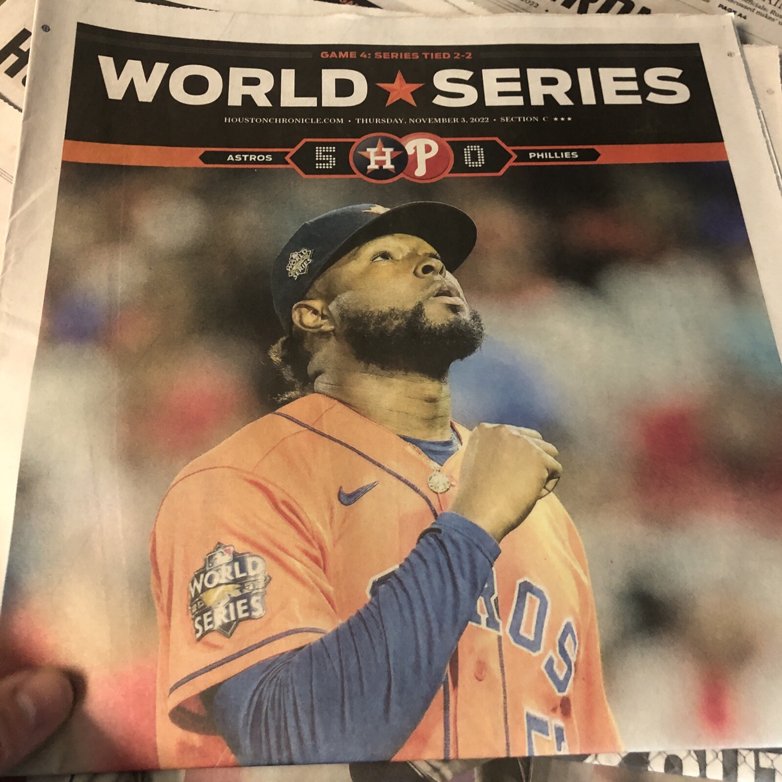 Astros 2022 World Series Houston Chronicle Lot 10/28 to 11/8