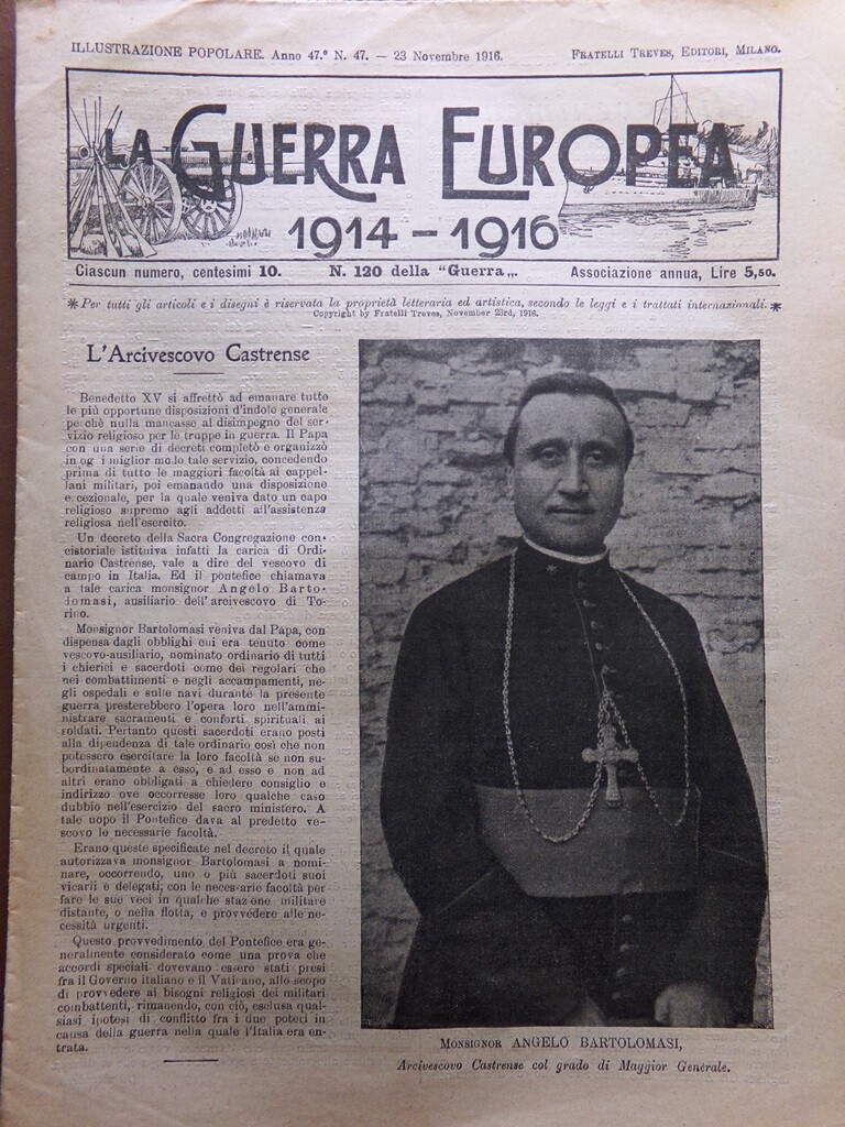 L’Illustrazione Popolare 23 November 1916 WW1 Servizi Rovereto Sienkiewicz Black