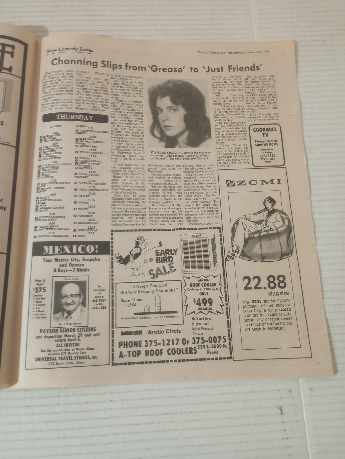 The Daily Herald TV Weekly March 5 1979 Stockard Channing ZCMI Ad Provo Utah UT