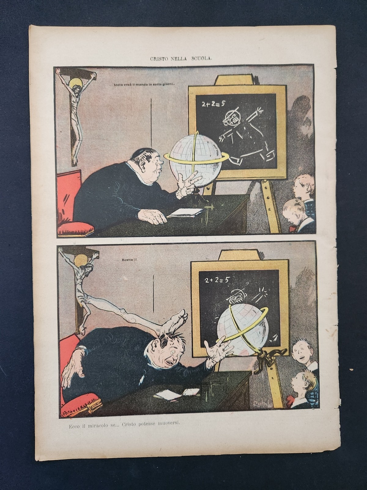 1908 antique L’ASINO socialist anti-catholic satire 4 issues ITALIAN NEWSPAPERS
