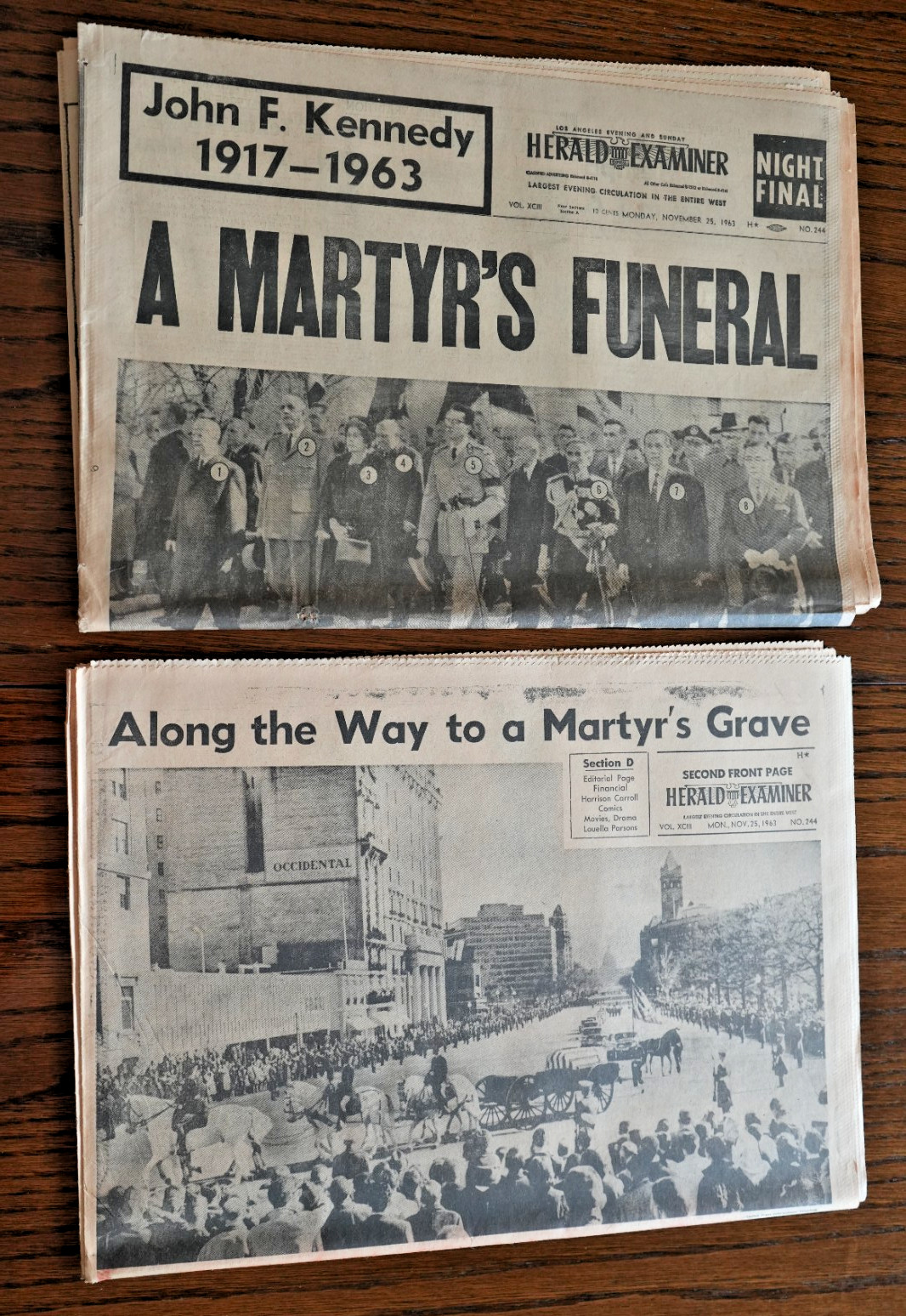 Rare 1963 JFK Assassination NEWSPAPERS President Kennedy Funeral – LOS ANGELES