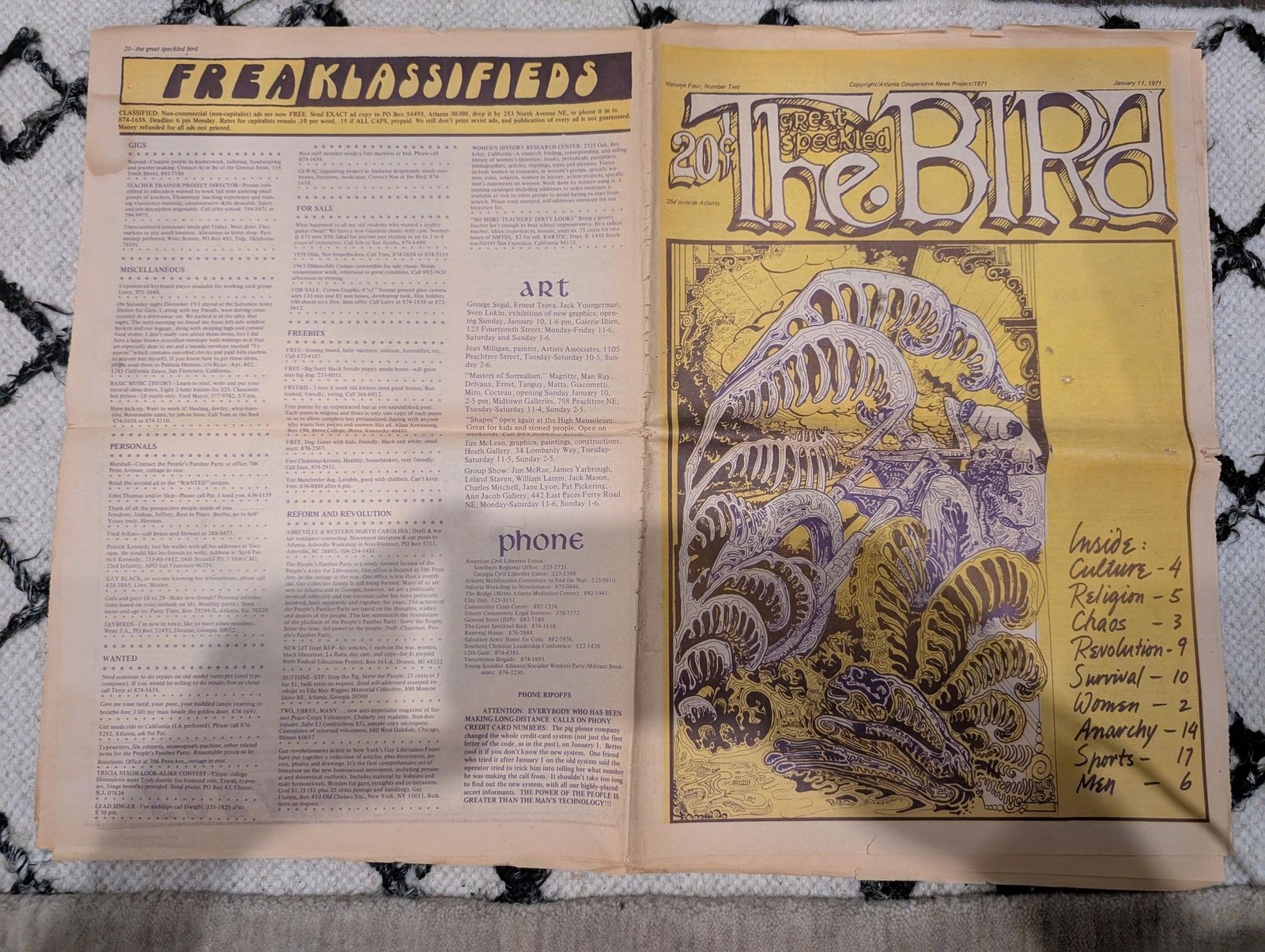 The Great Speckled Bird | Jan 11, 1971 | Black Panther Trial, Nixon, CIA & Dope