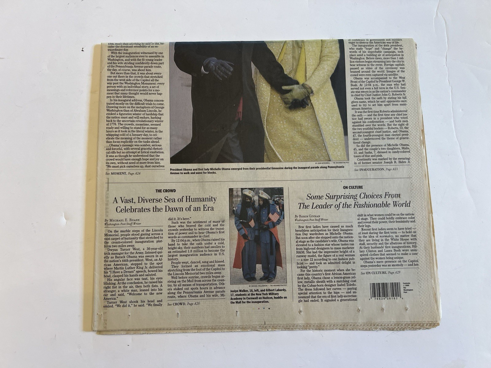 Washington Post Commemorative Edition President Obama January 21, 2009 Newspaper