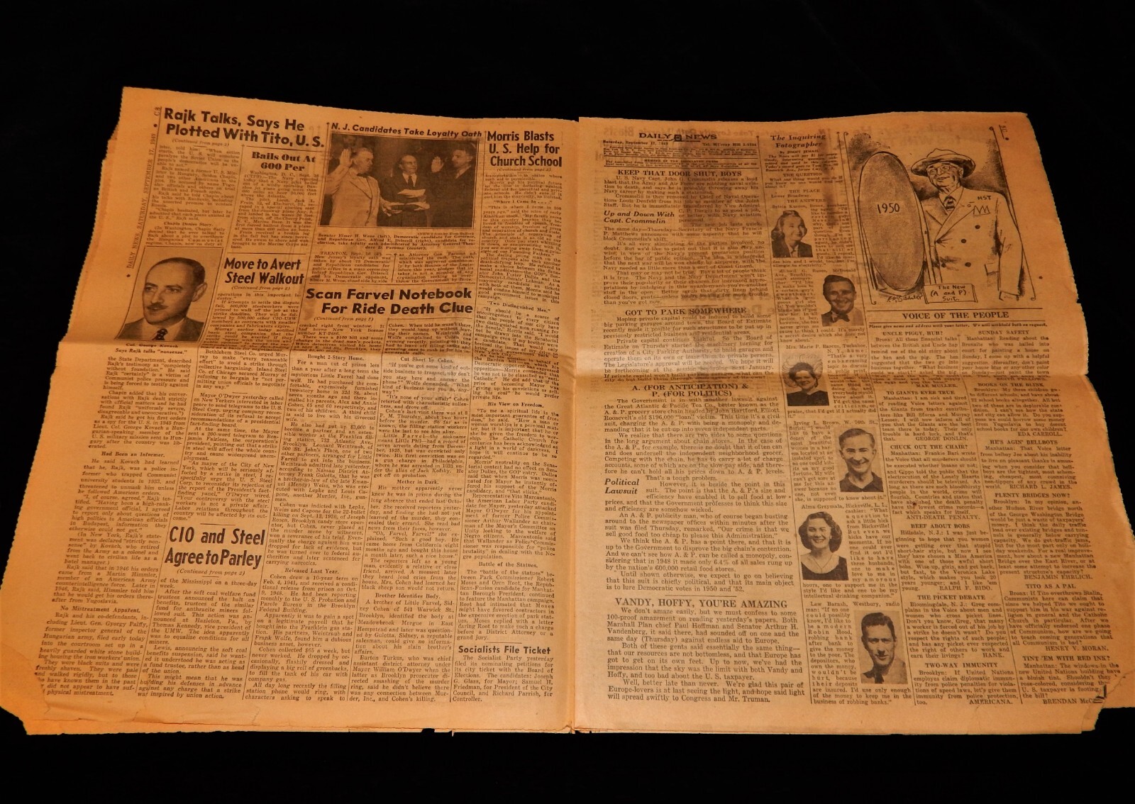 Vintage Newspaper,1949, NYC, The Daily News-New York,Yankees,Strike, Ad’s,Truman