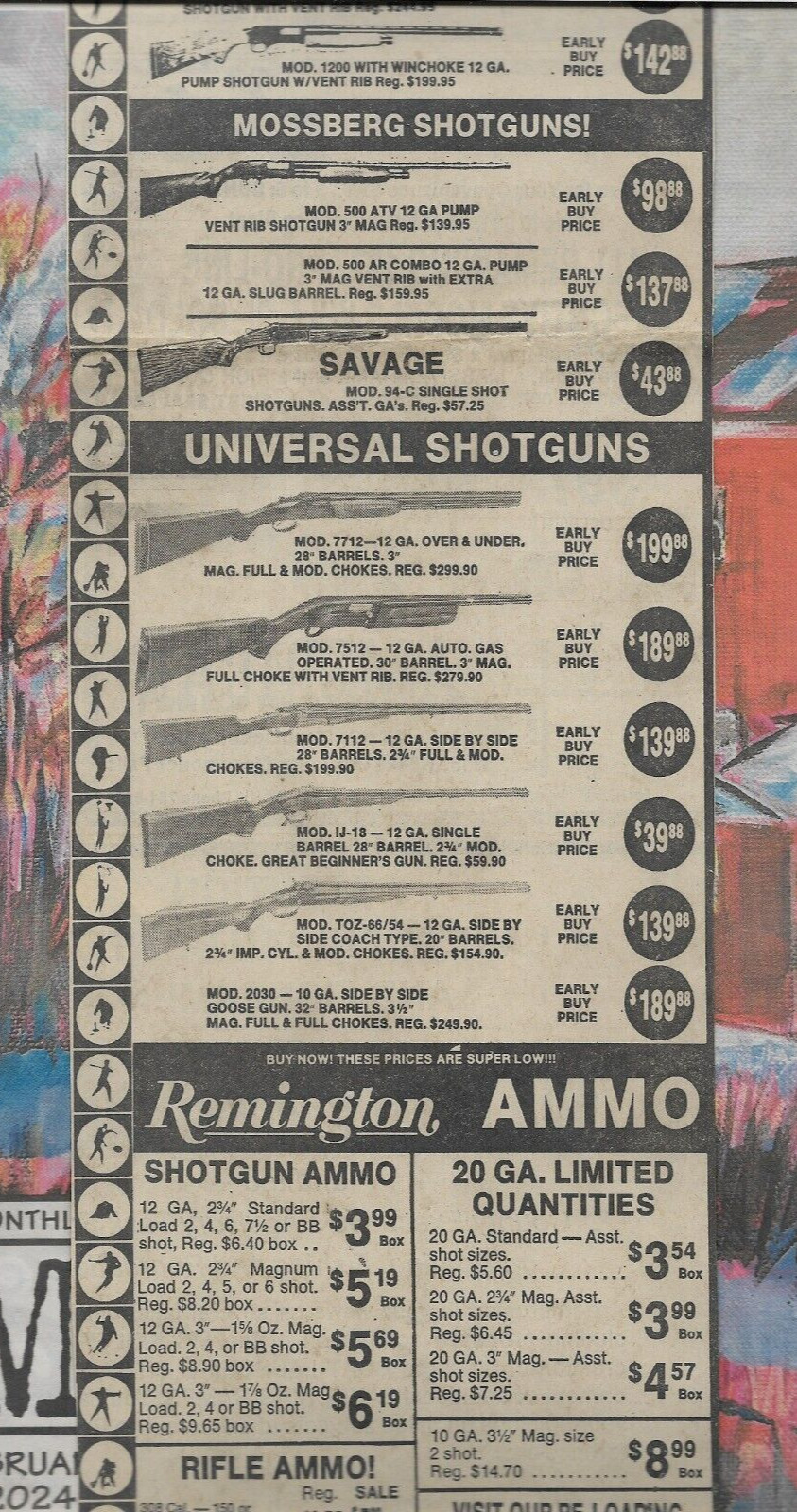 M-M Sporting Goods Remington Winchester Mossberg Rifle Shotgun Ammo 1977 ad