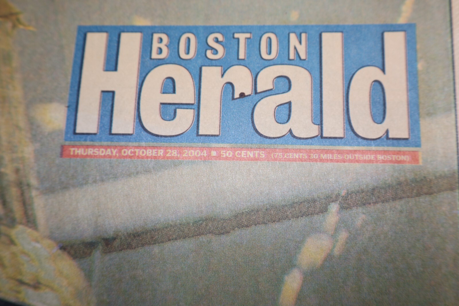 2004 Boston Red Sox World Series Commemorative Edition Boston Herald