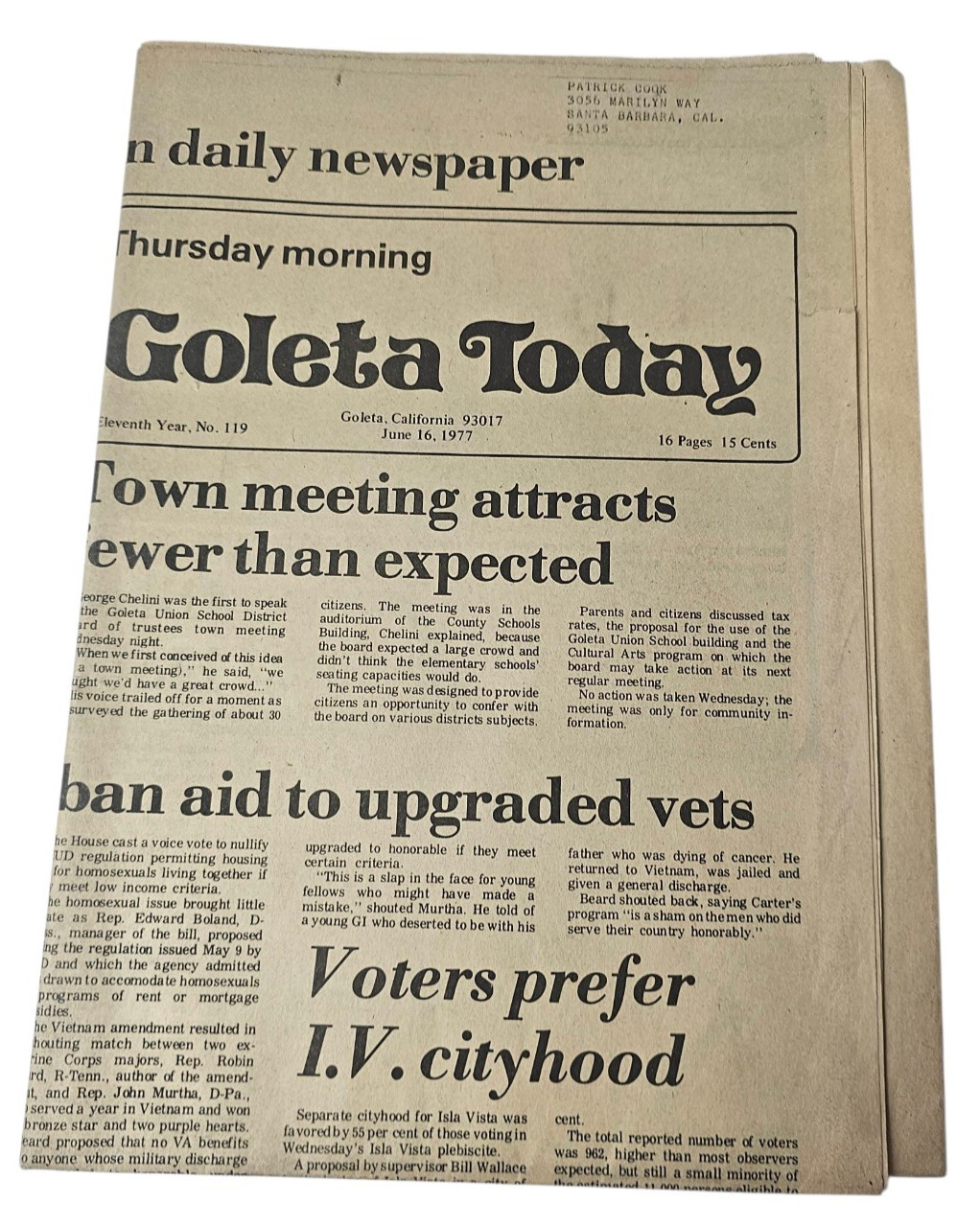 Goleta Graduation High School Diploma Goleta Today Newspapers June 16 1977 Sec A