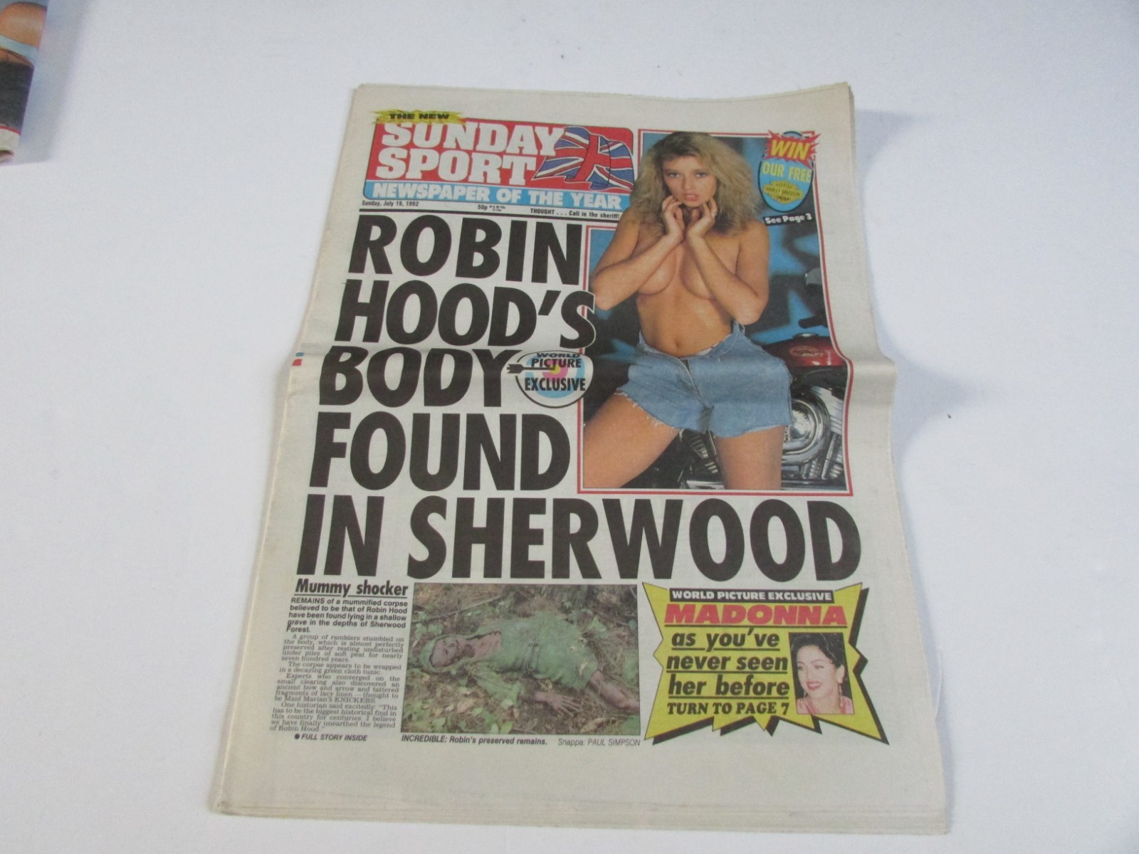 sunday Sport Newspaper july 19 1992 hard to find