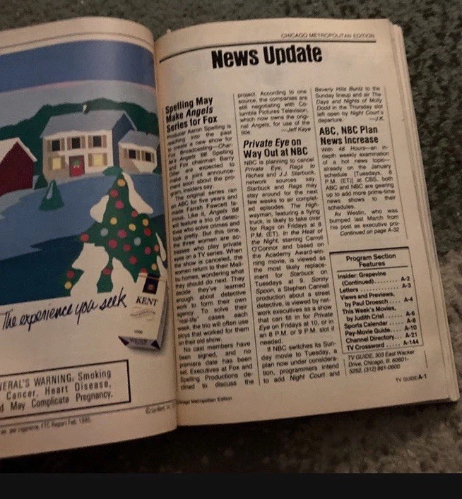 Tv Guide ” Connie Selleca” December 1987
