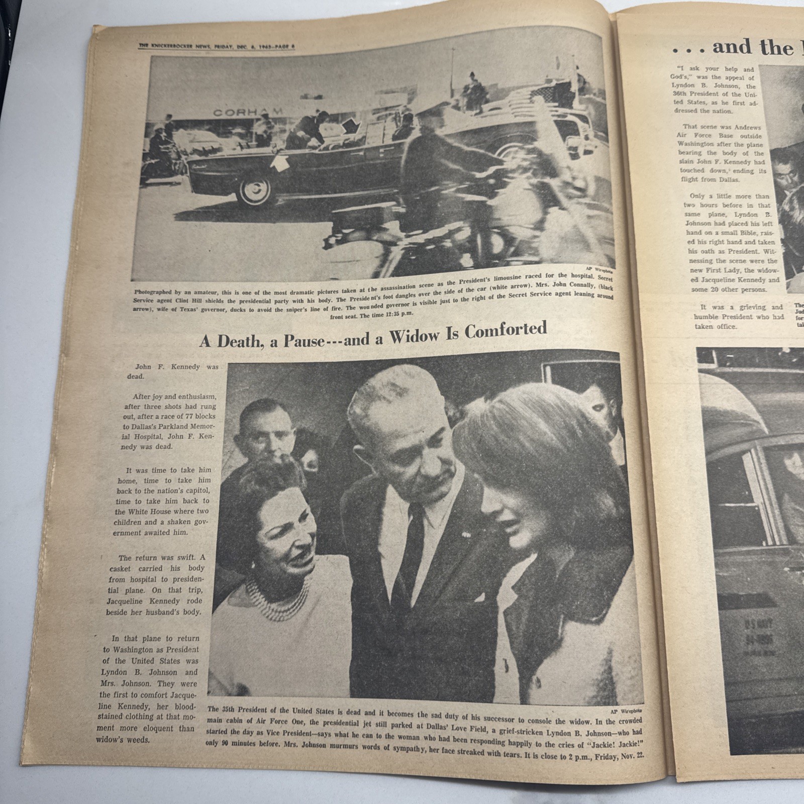 1963 Dec 6 KNICKERBOCKER NEWS Newspaper Special Supplement JFK Death LOT OF 12