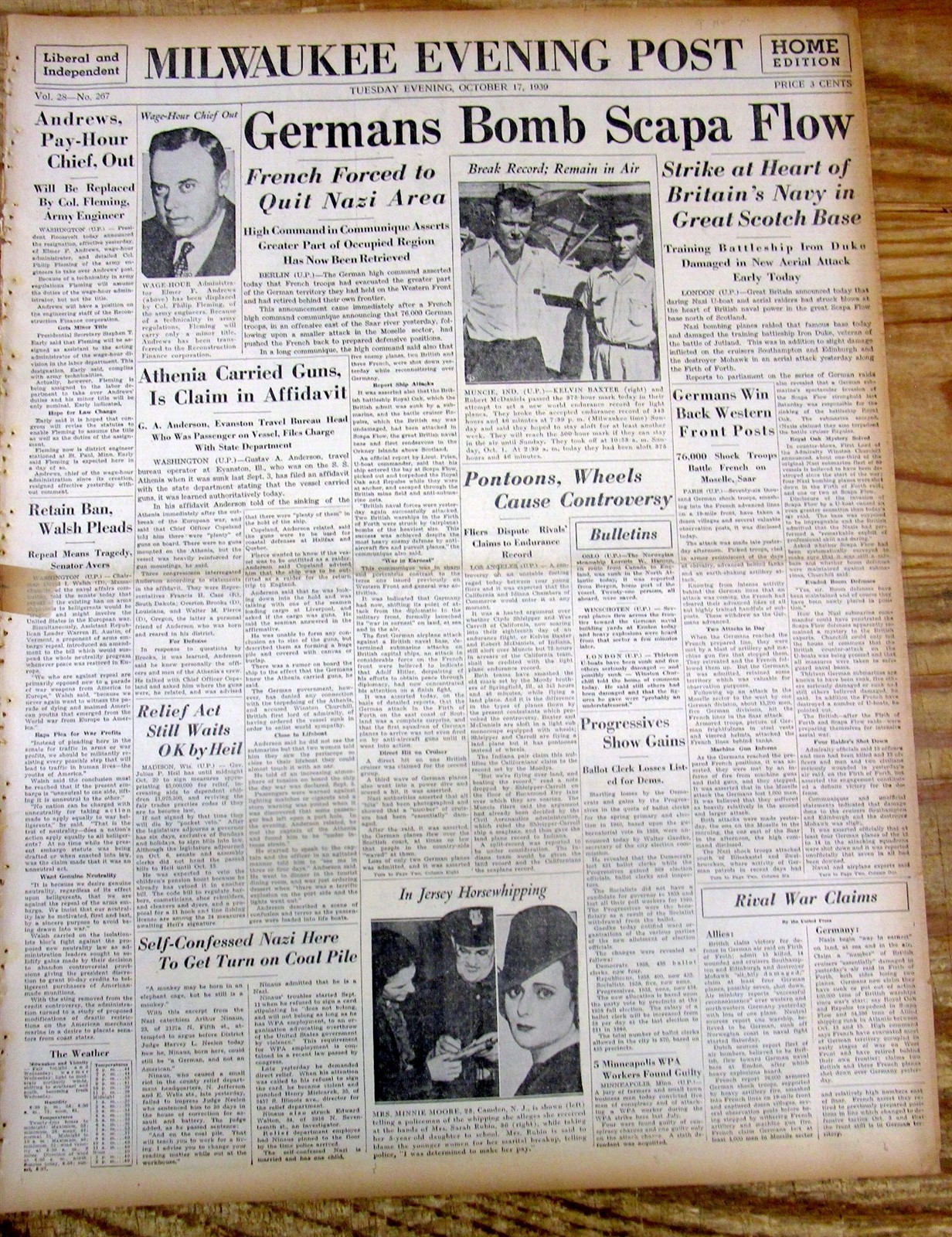 1939 newspaper Cincinnati Reds BUCKY WALTERS named NATIONAL LEAGUE baseball MVP