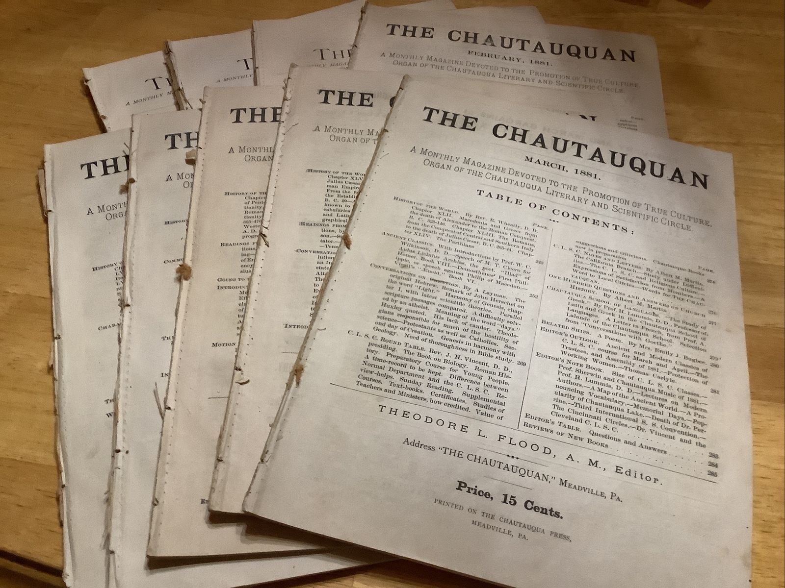 1880-1881 THE CHAUTAUQUAN MAGAZINES ~ Printed in MEADVILLE Pa.