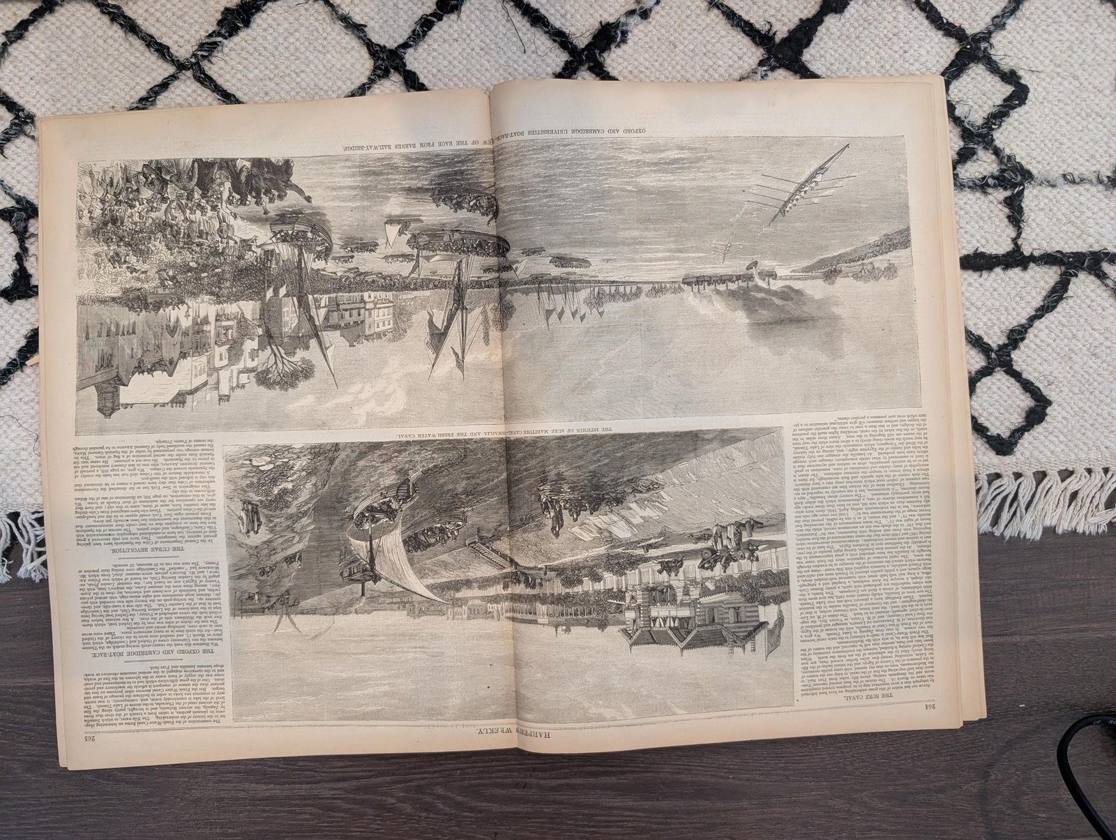 April 24 1869 Harpers Weekly, Nevada White Pine Mining, Suez Canal, Battle of Le