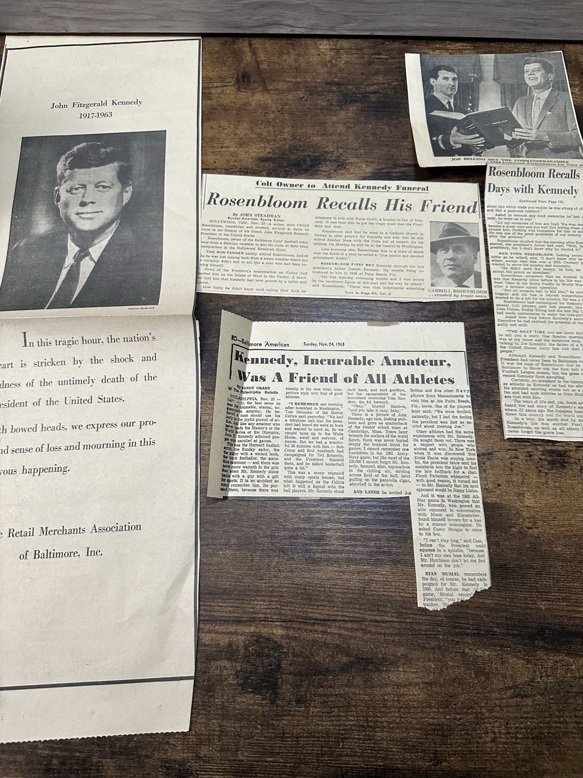 1963 JFK Newspaper Clippings Memorial Tribute Baltimore Kennedy Lot